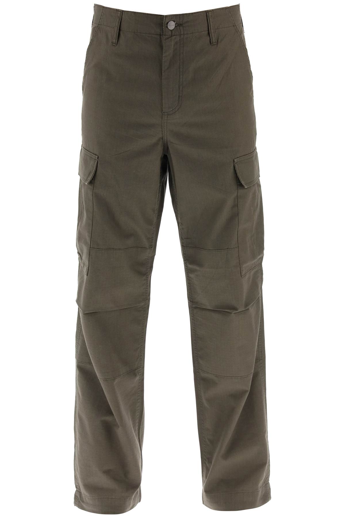 Shop Carhartt Ripstop Cotton Cargo Pants In Verde Militare