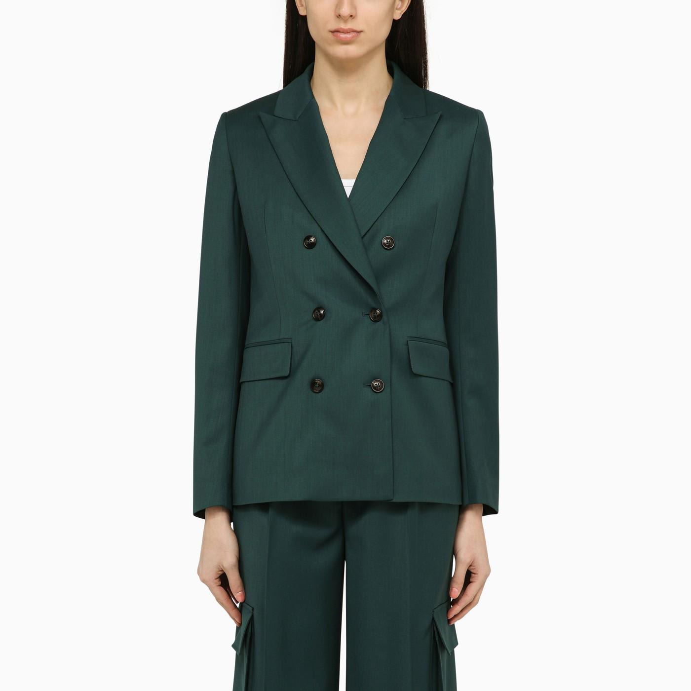 AMIRI Forest Green Double-breasted Jacket In Wool