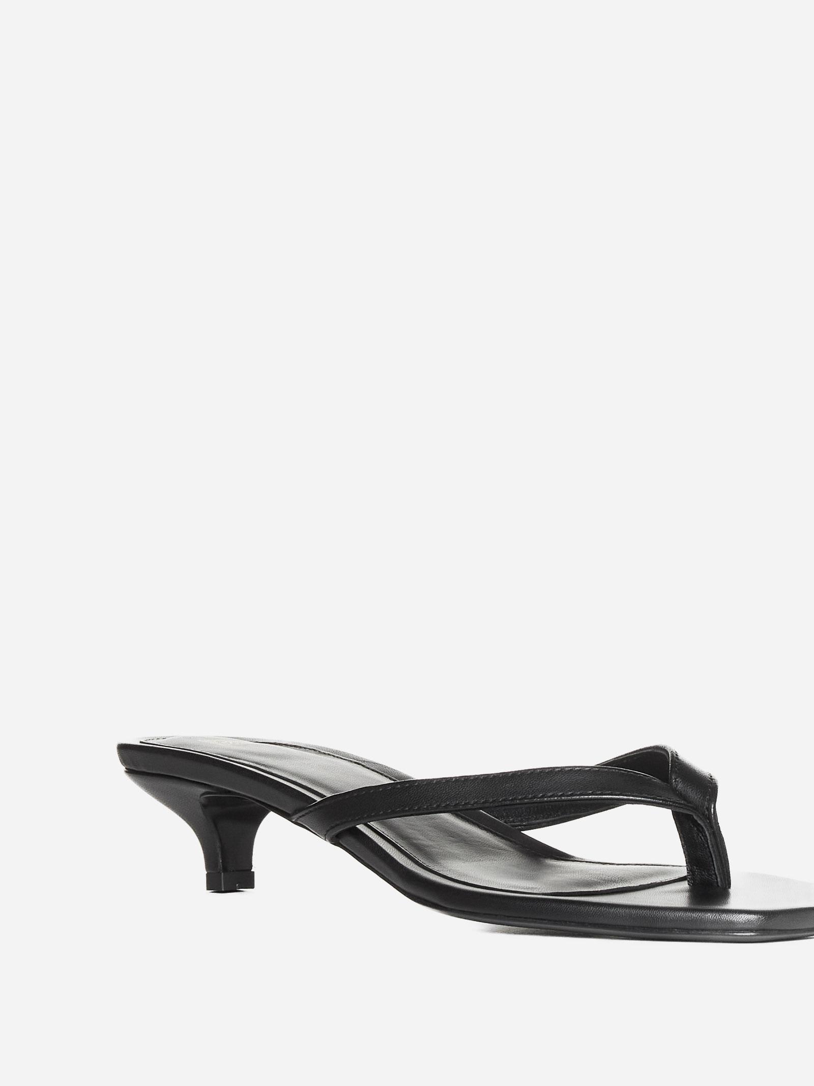 Totême Toteme Leather Heeled Flip Flops In Multi