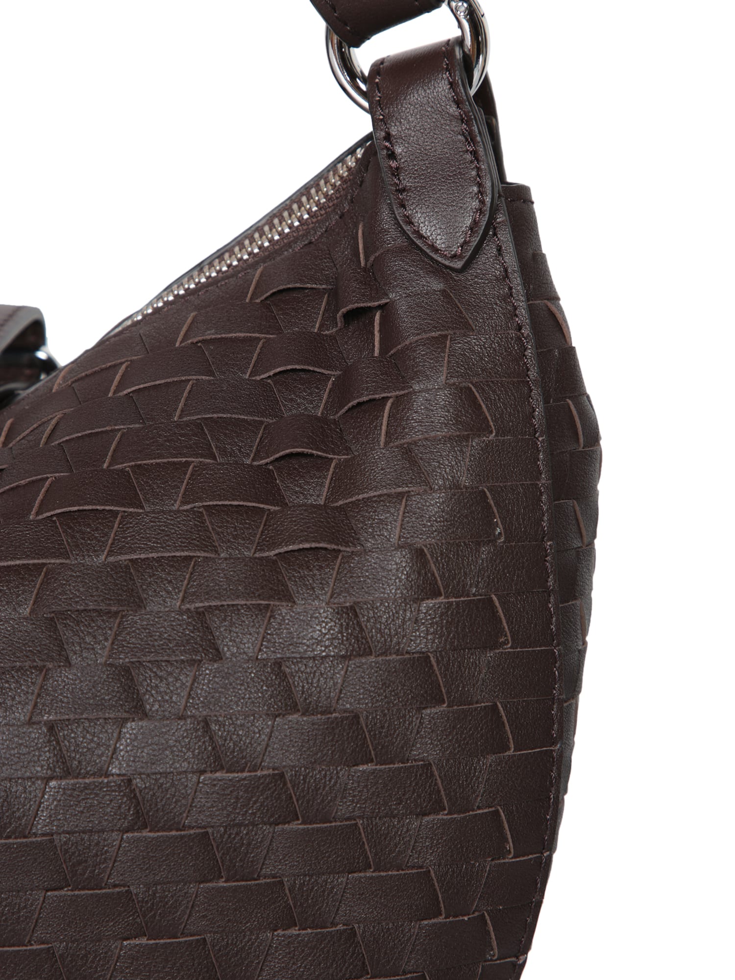 Orciani Brown Woven Dumpling Bag In Brown