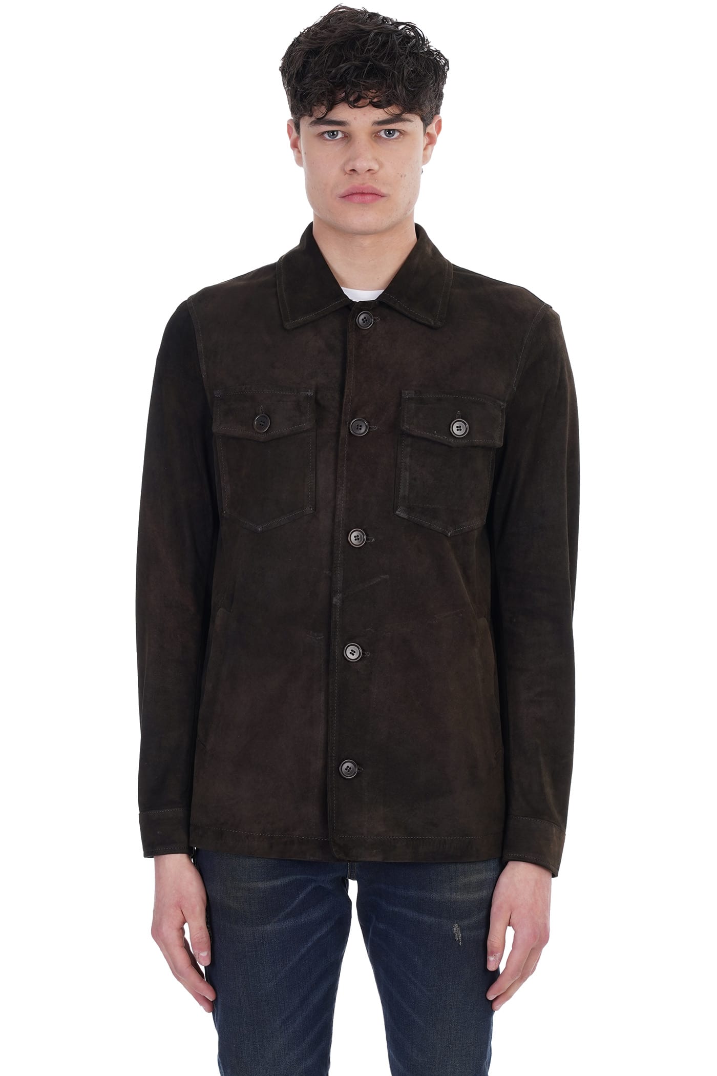 Salvatore Santoro Shirt In Brown Leather