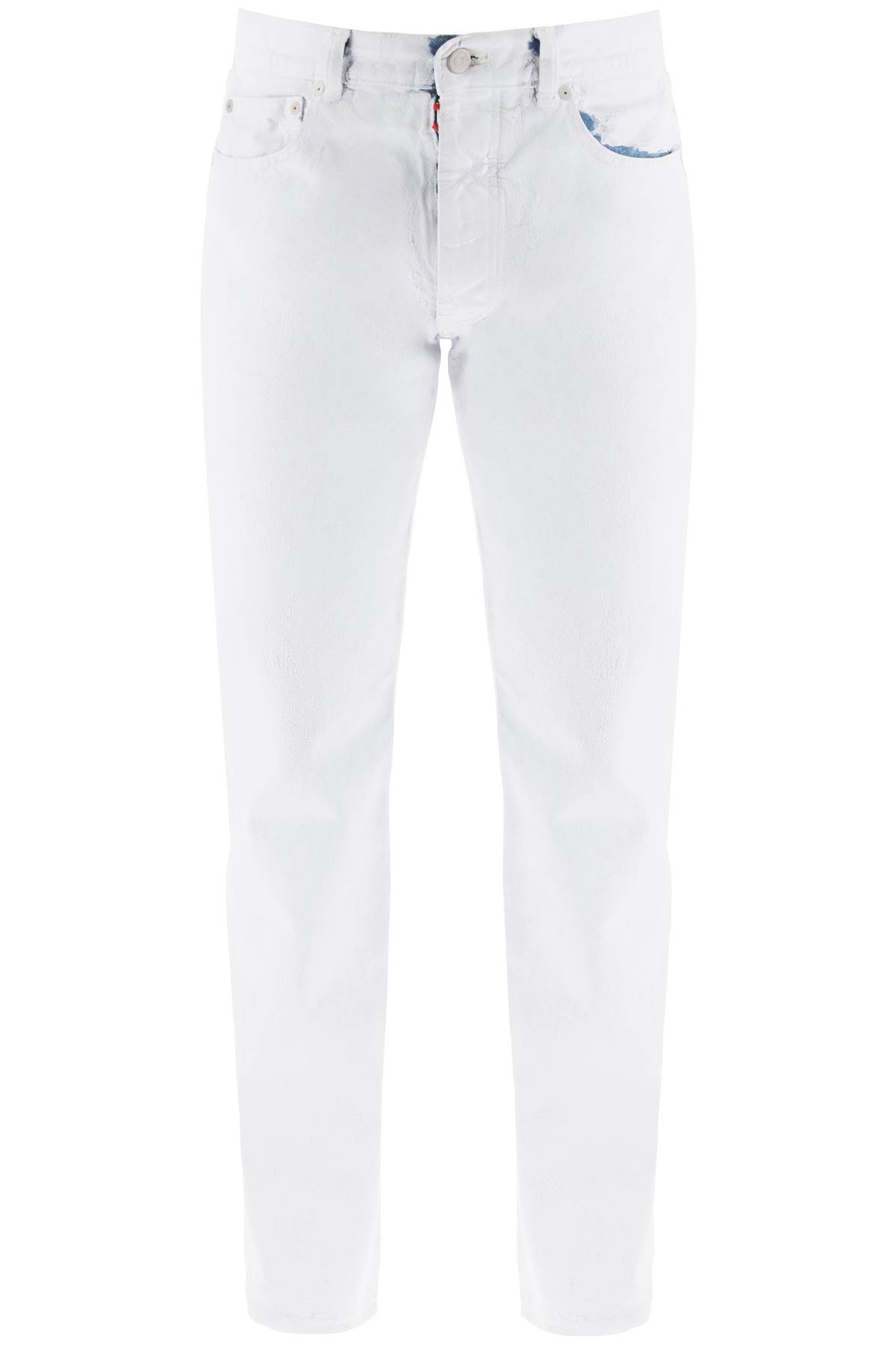 Shop Maison Margiela Jeans In Coated Denim In Bianco