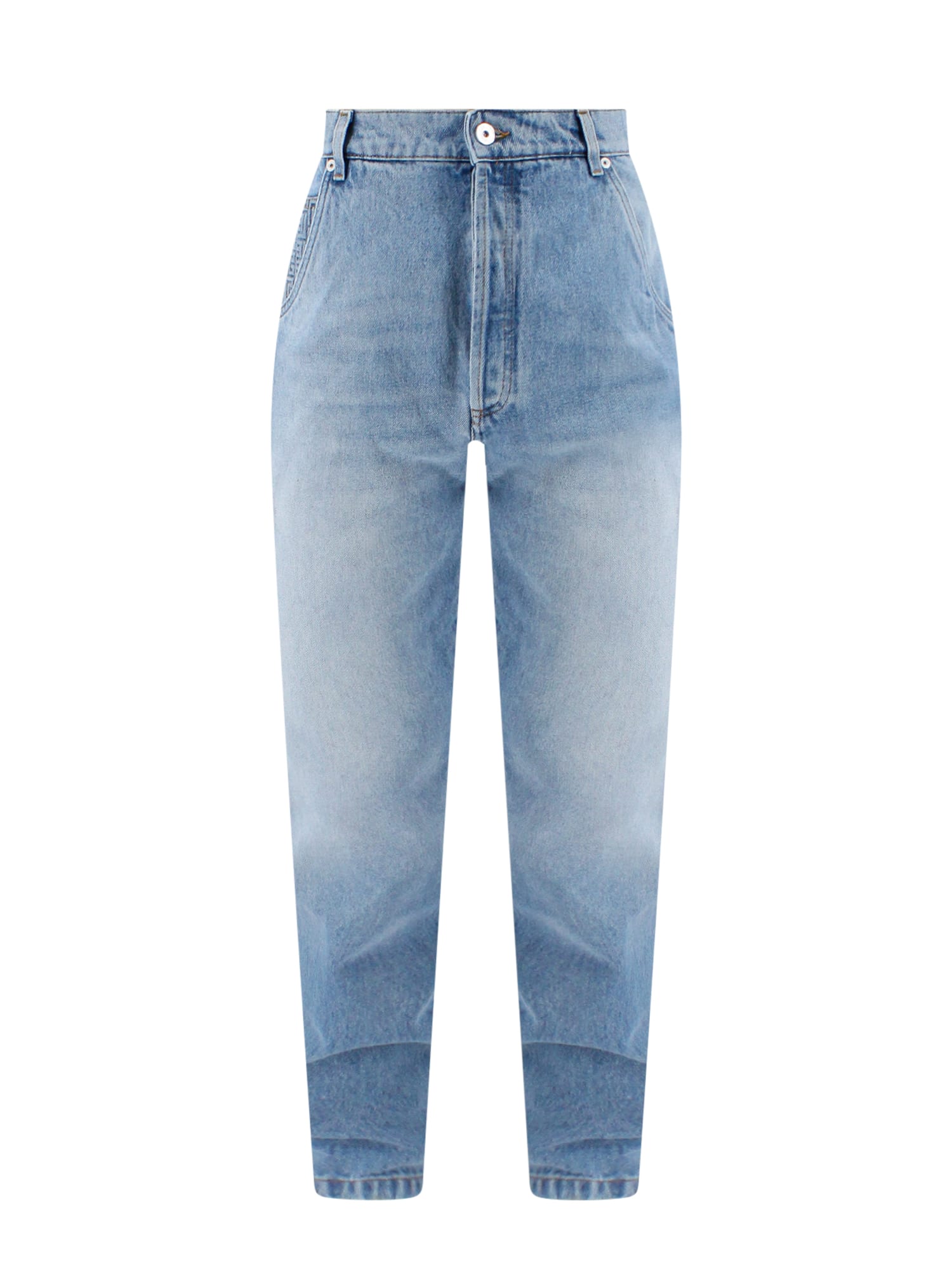 Shop Balmain Jeans In Ff Bleu Jean