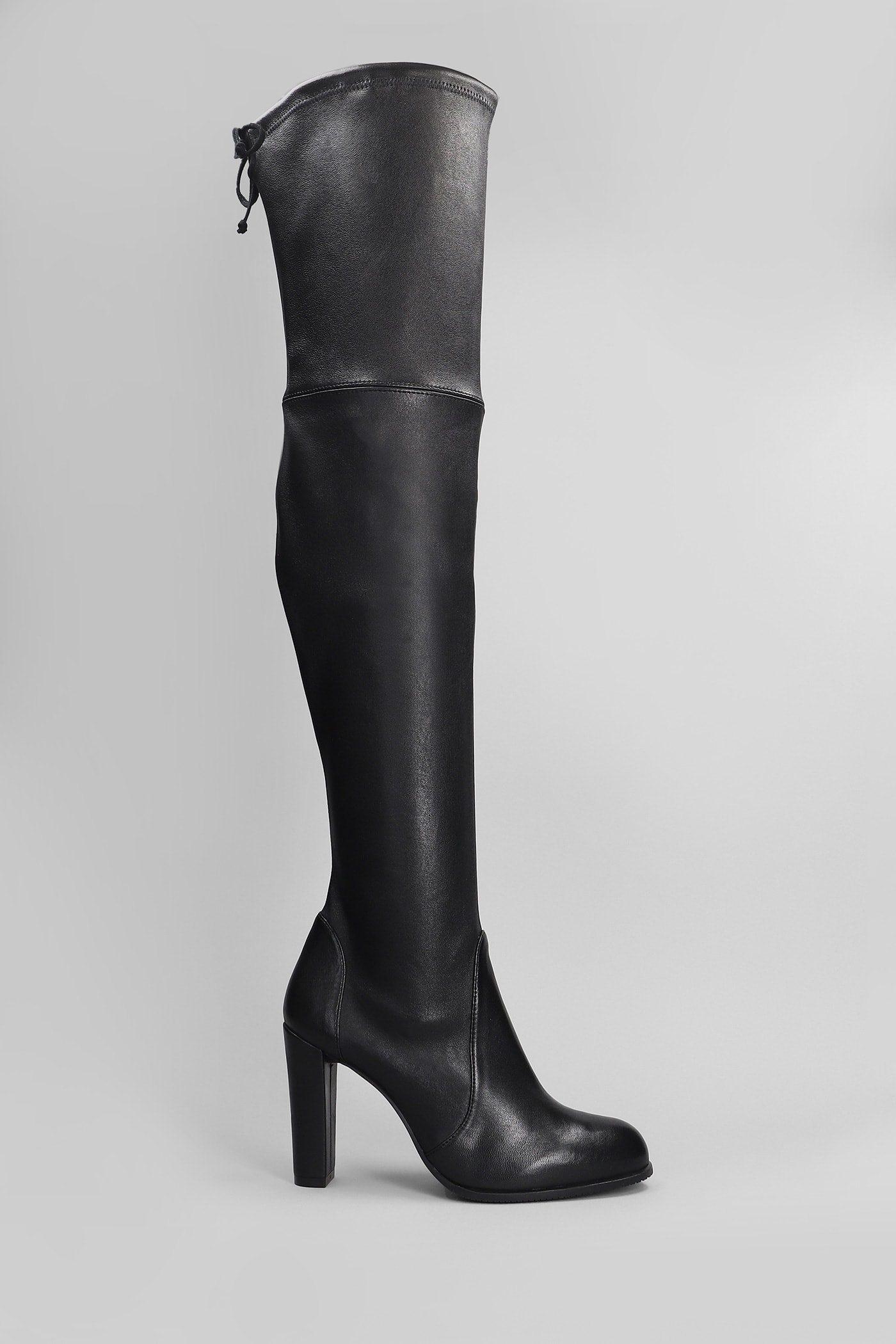 Shop Stuart Weitzman Highland High Heels Boots In Black Leather