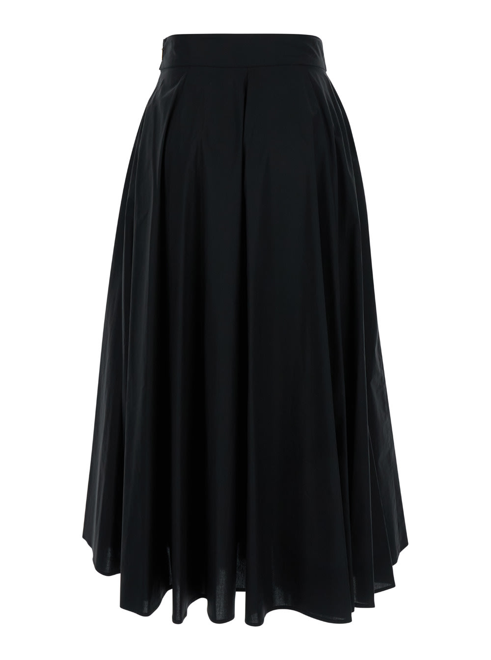 Shop Liu •jo Black Long Pleated Skirt In Cotton Woman