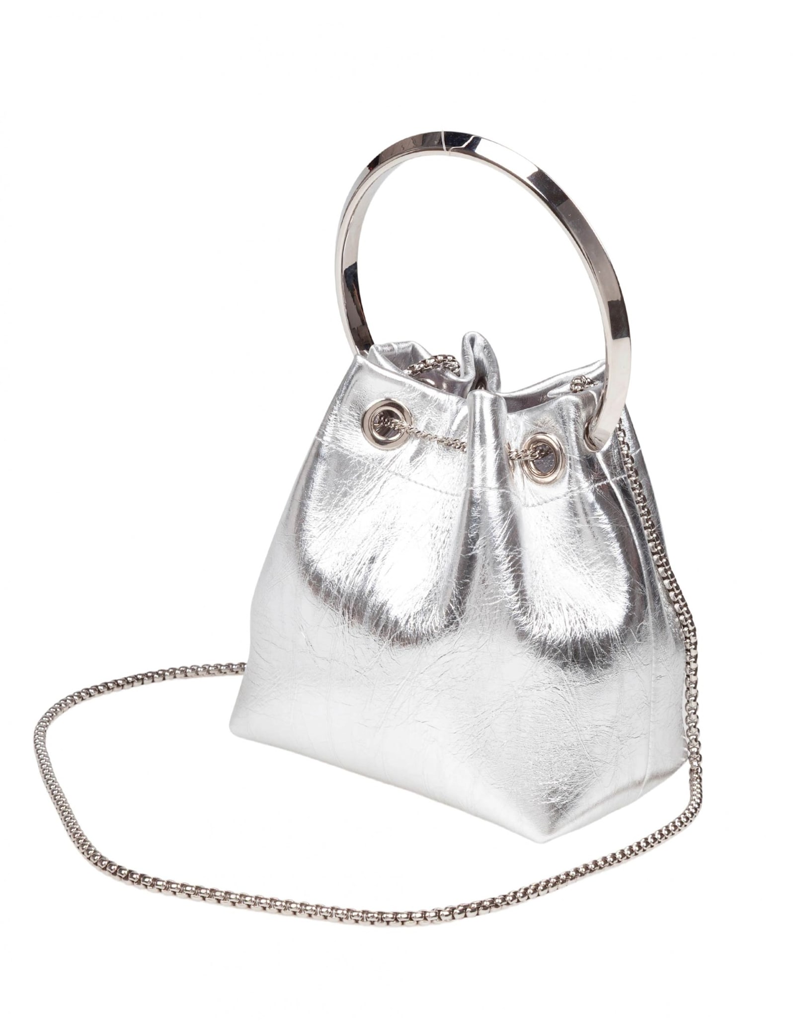 Jimmy Choo Bon Bon Bon Bon Bon In Leather In Silver