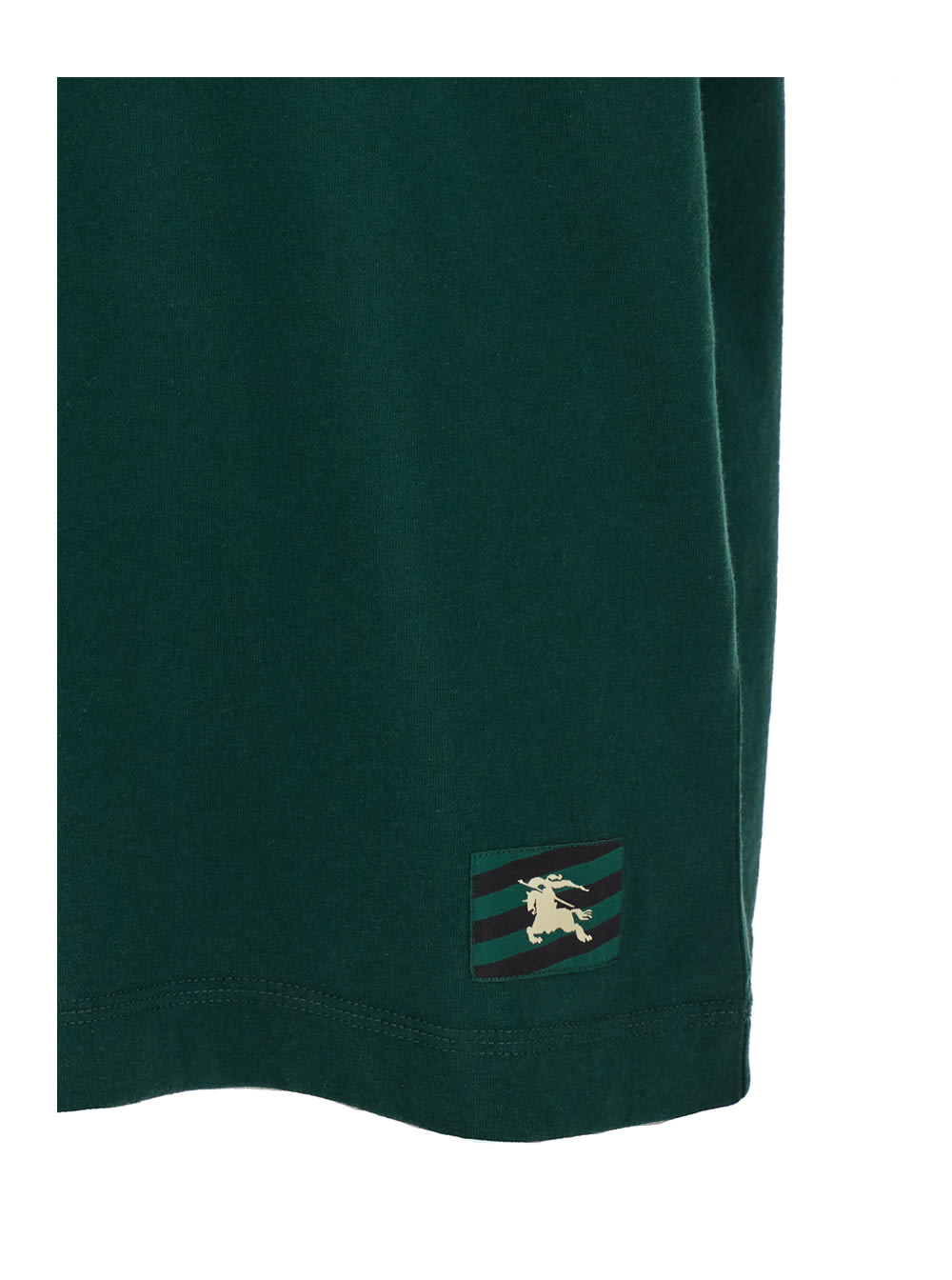 Shop Burberry Dark Green Crew Neck T-shirt In Cotton Man