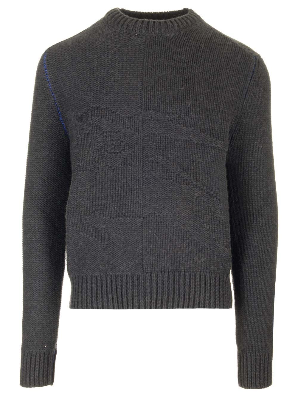 Shop Burberry Cashmere Crewneck Sweater In Grey