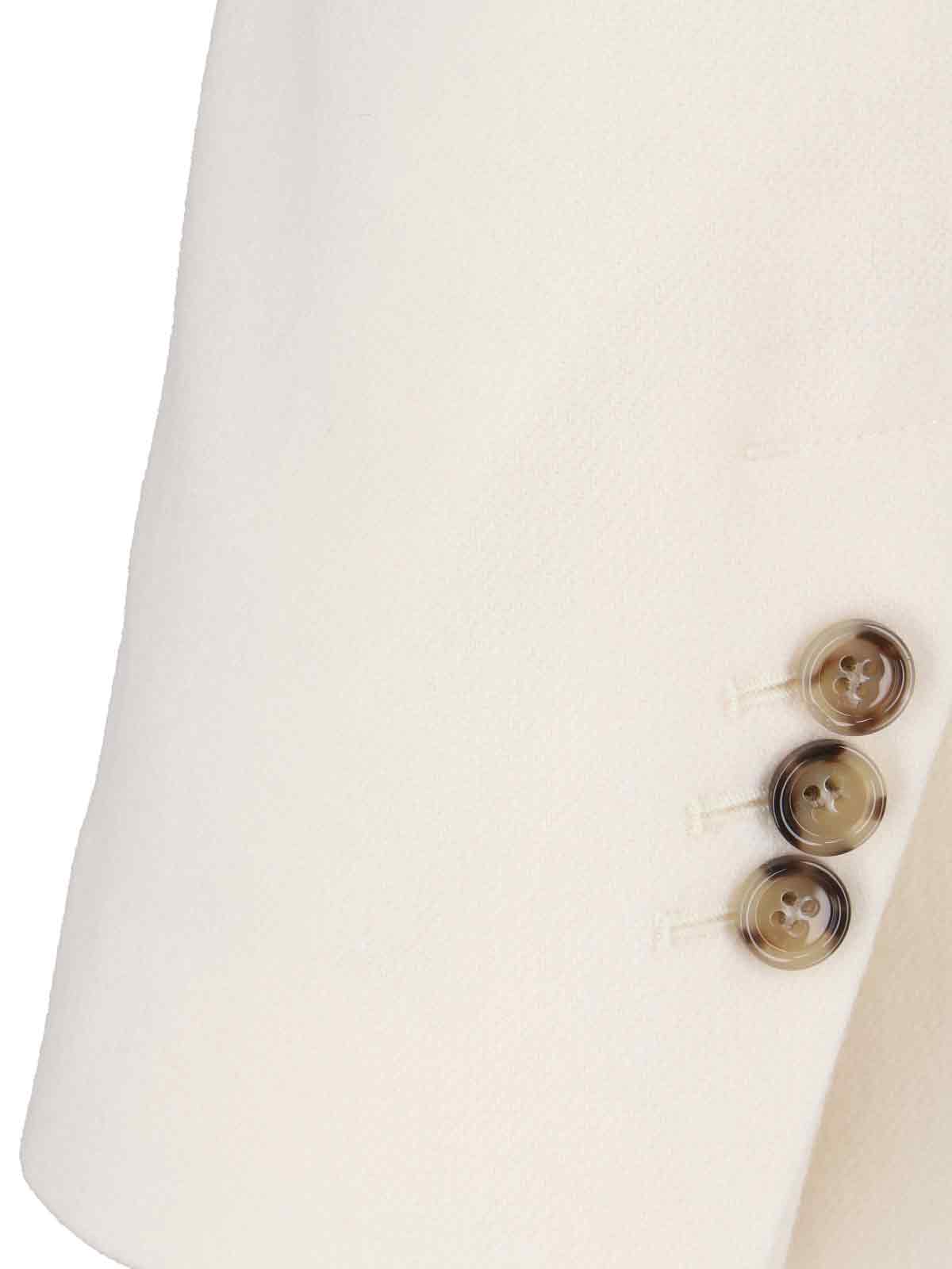 Ami Alexandre Mattiussi Double-breasted Blazer Flap Pockets In White