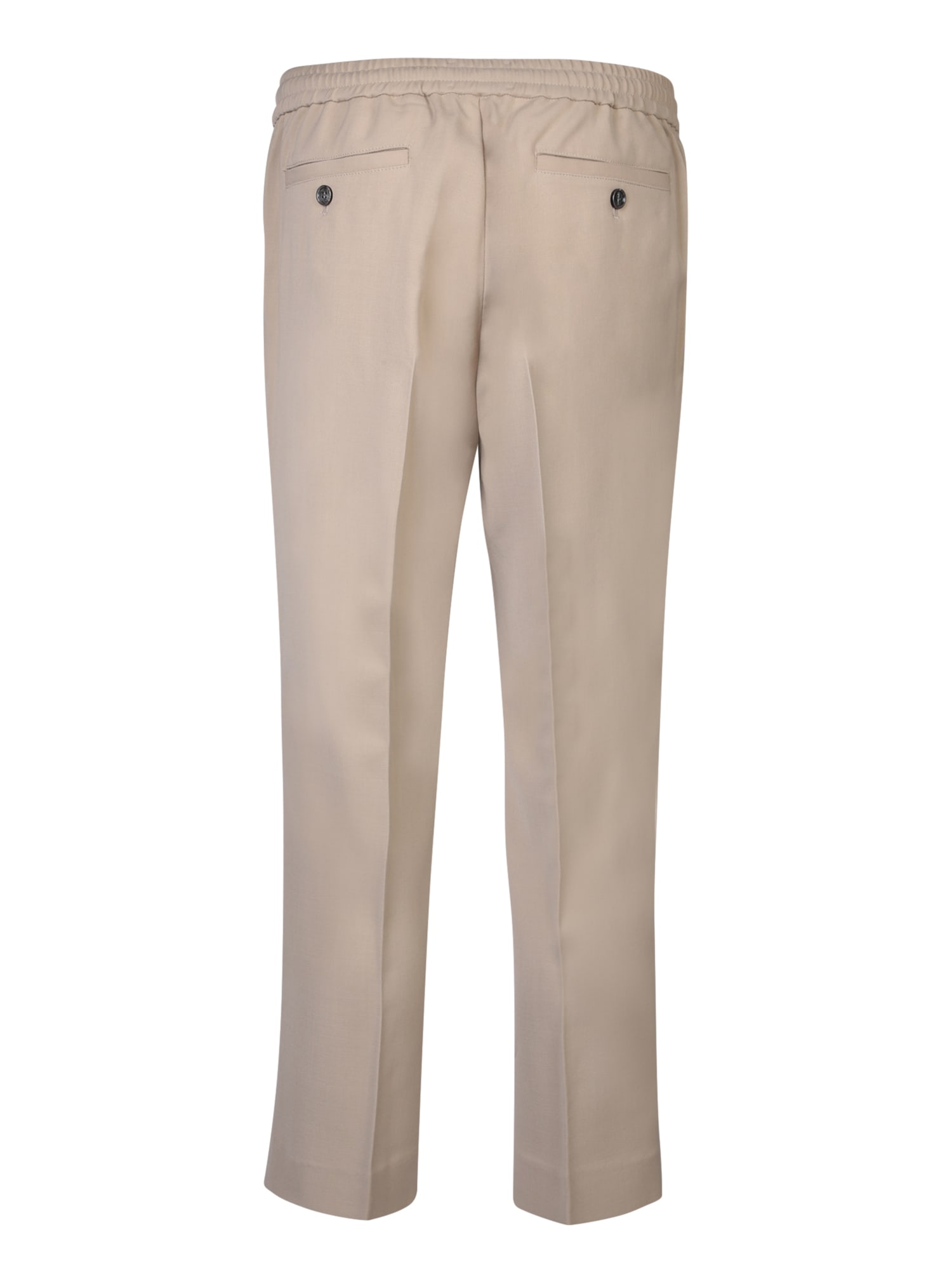 Shop Ami Alexandre Mattiussi Wool-blend Beige Trousers