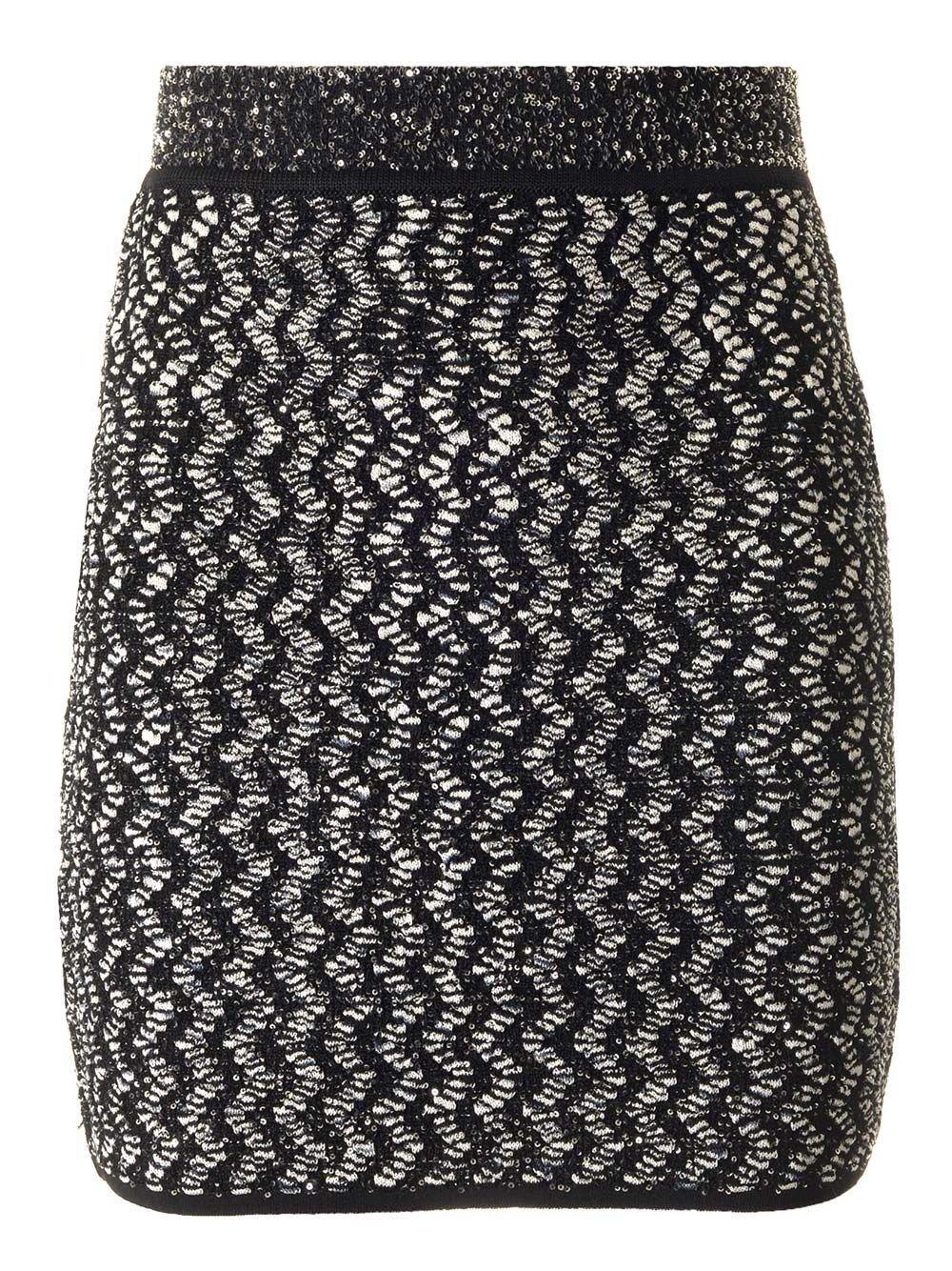 Shop Missoni Embellished Zigzag Mini Skirt In Multicolour