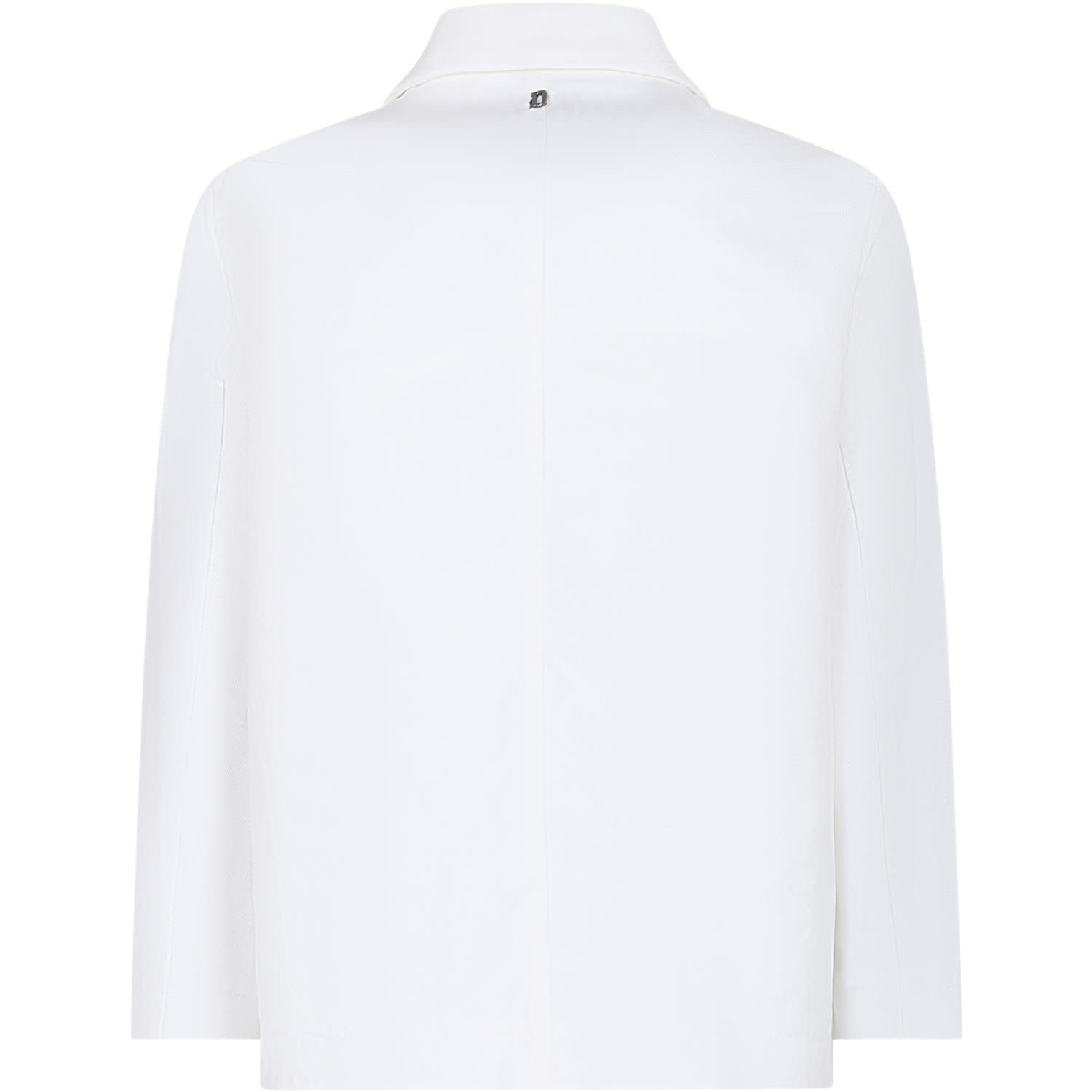 Dondup White Jacket For Boy With Logo In White