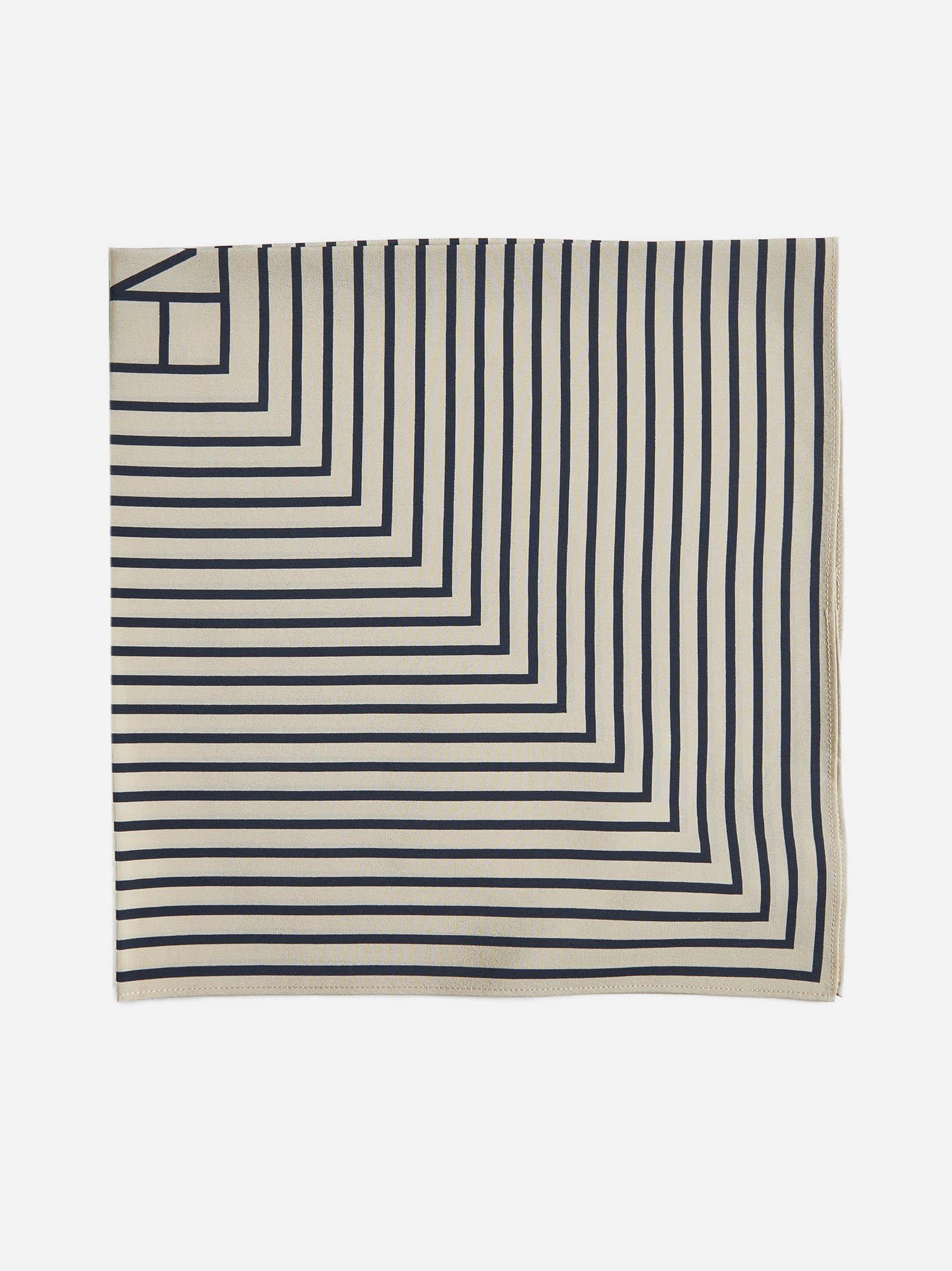 Totême Geometric Monogram Print Silk Scarf In Neutral