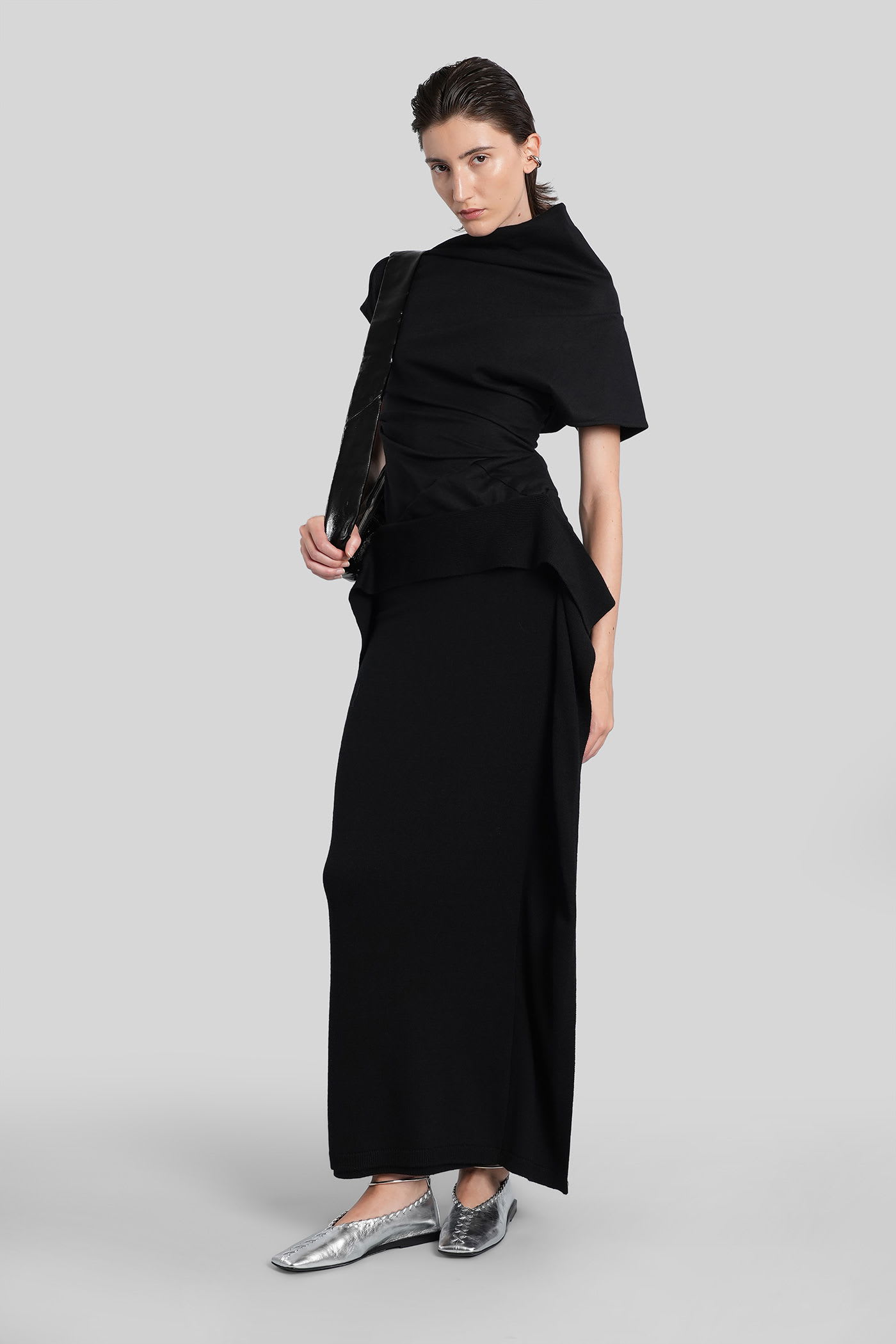Entire Studios Tier Skirt Skirt In Black Wool In Black