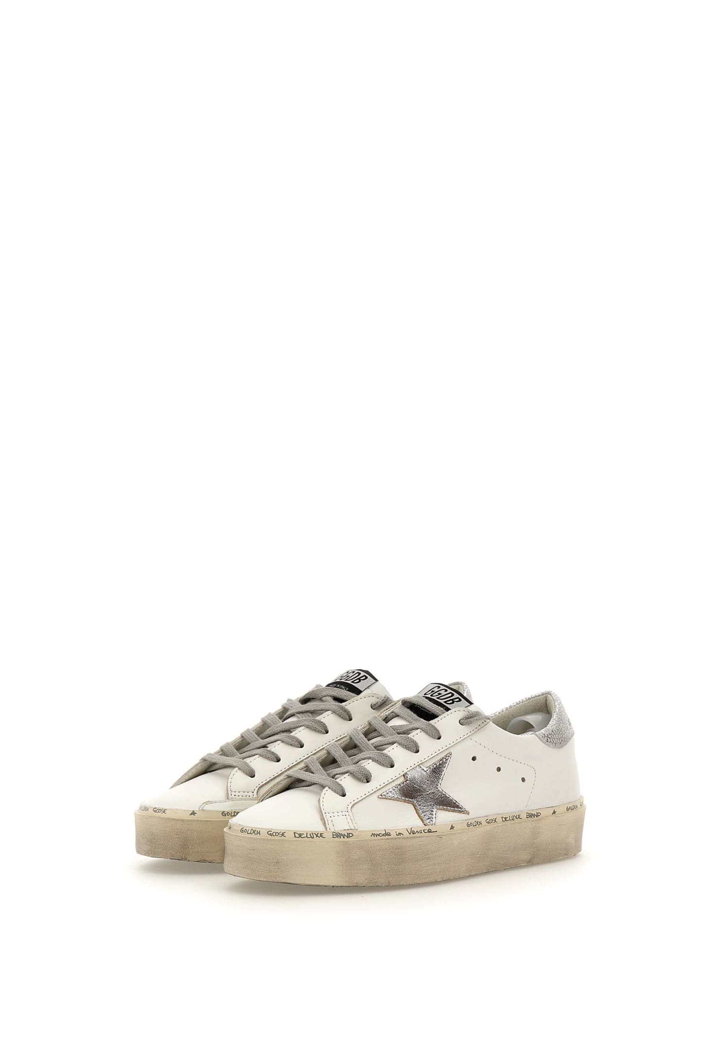 Golden Goose Hi Star Sneakers Gwf00118.f004130.11386 In White/silver