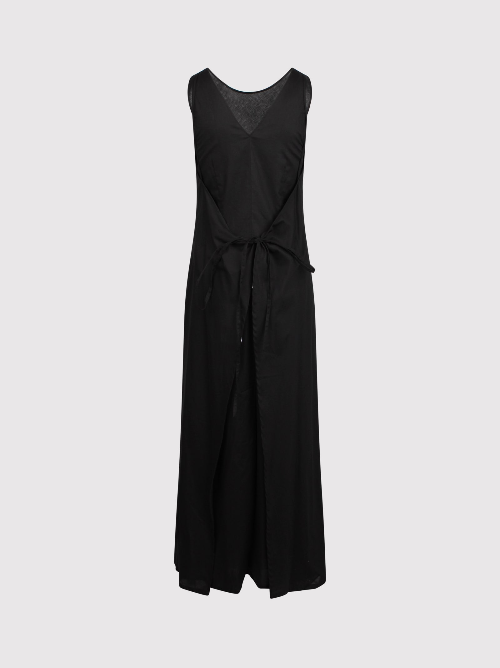 Shop Plan C Double Layered Black Cotton Dress