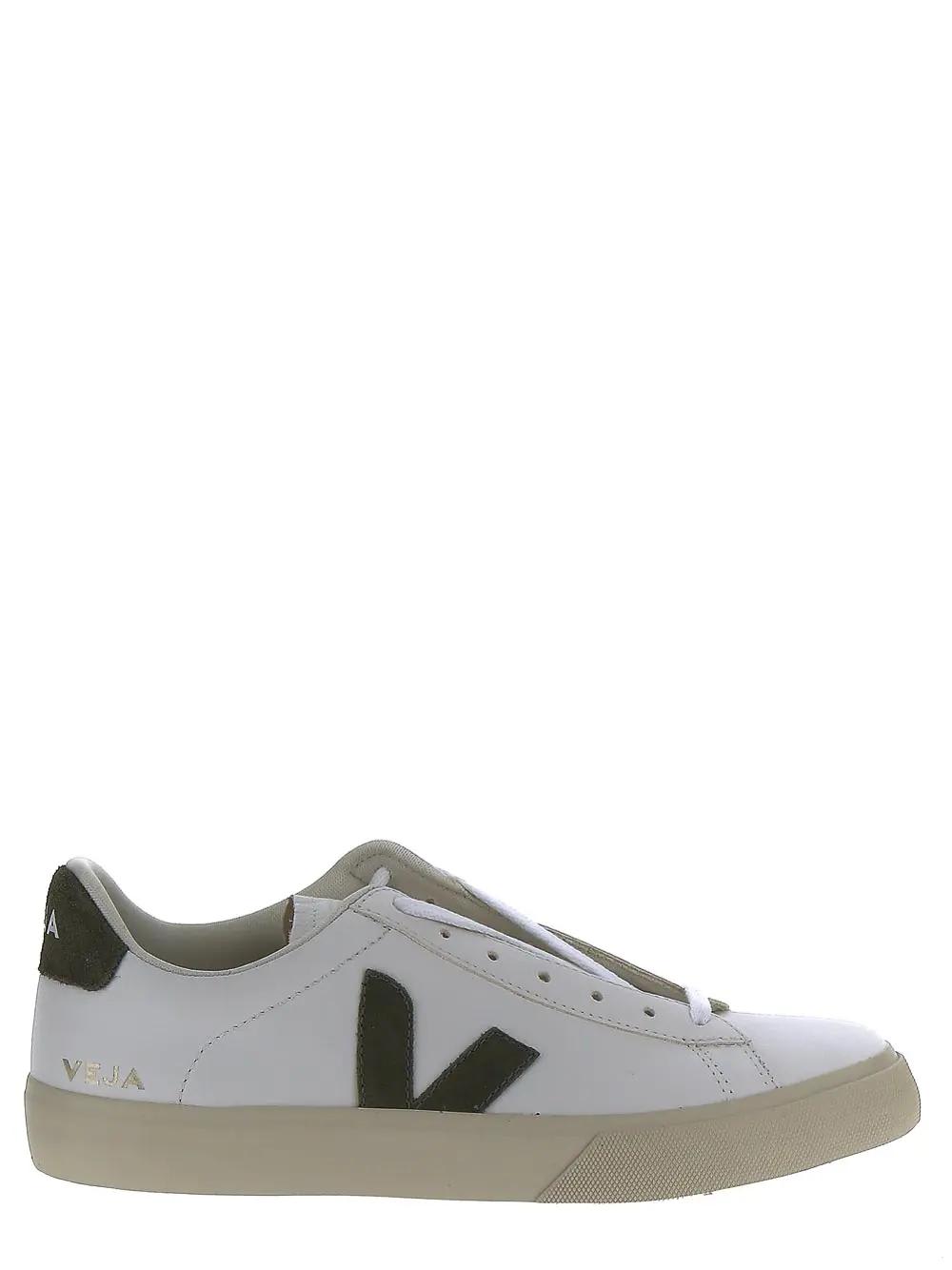 Veja Leather Sneakers In White Kaki