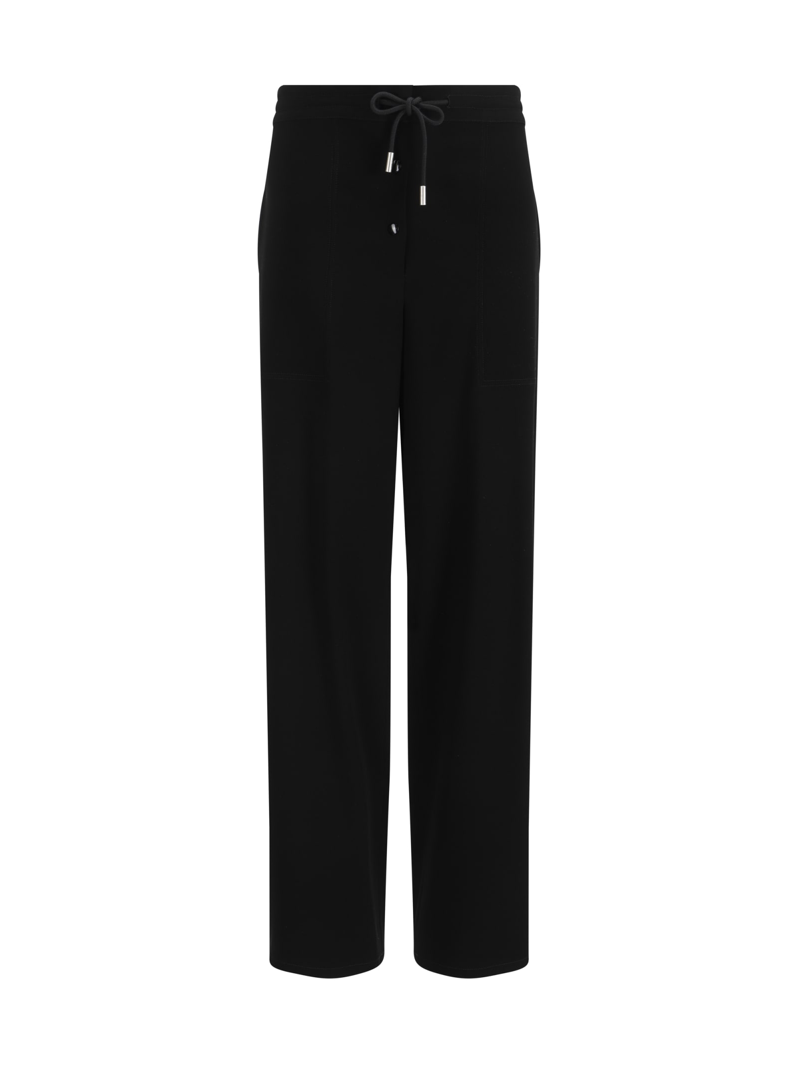 The Row Drawstring Waistband Wool Pants In Black