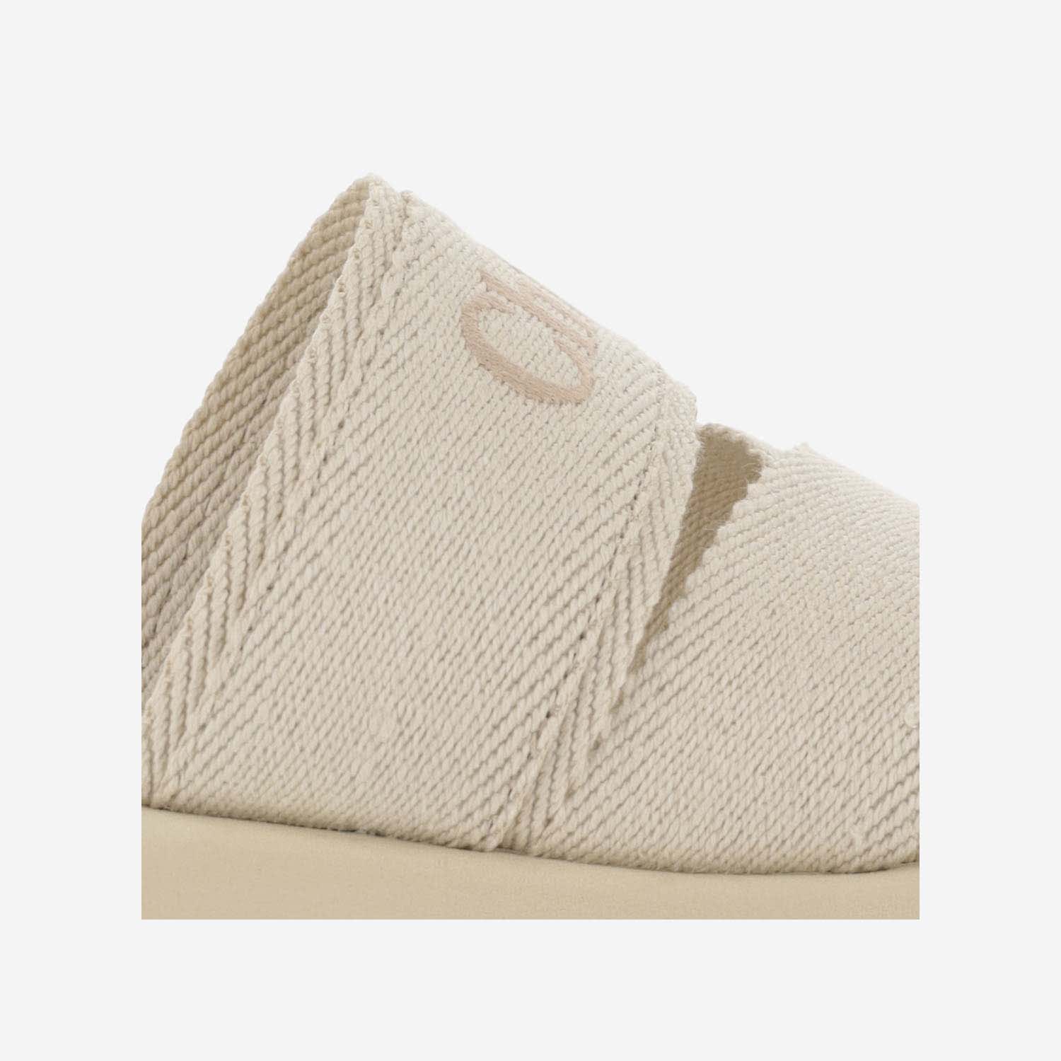 Shop Chloé Canvas Sandals With Logo In White
