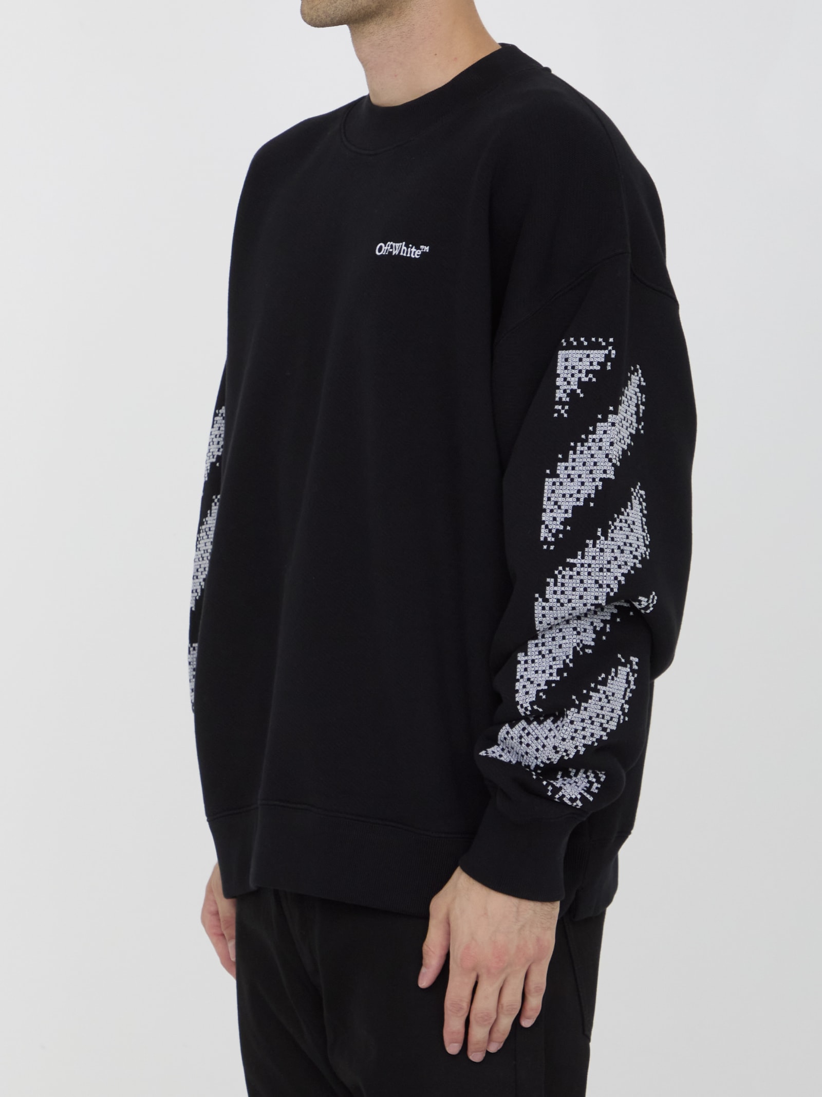 Shop Off-white Pixel Diag Sweatshirt In White