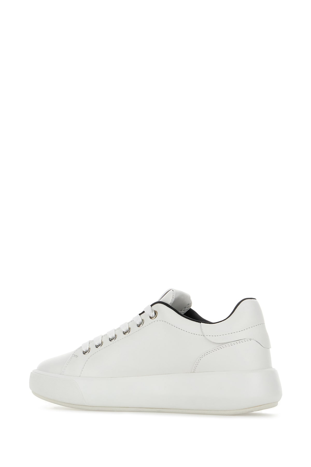 Shop Stuart Weitzman White Leather Sneakers In White Black