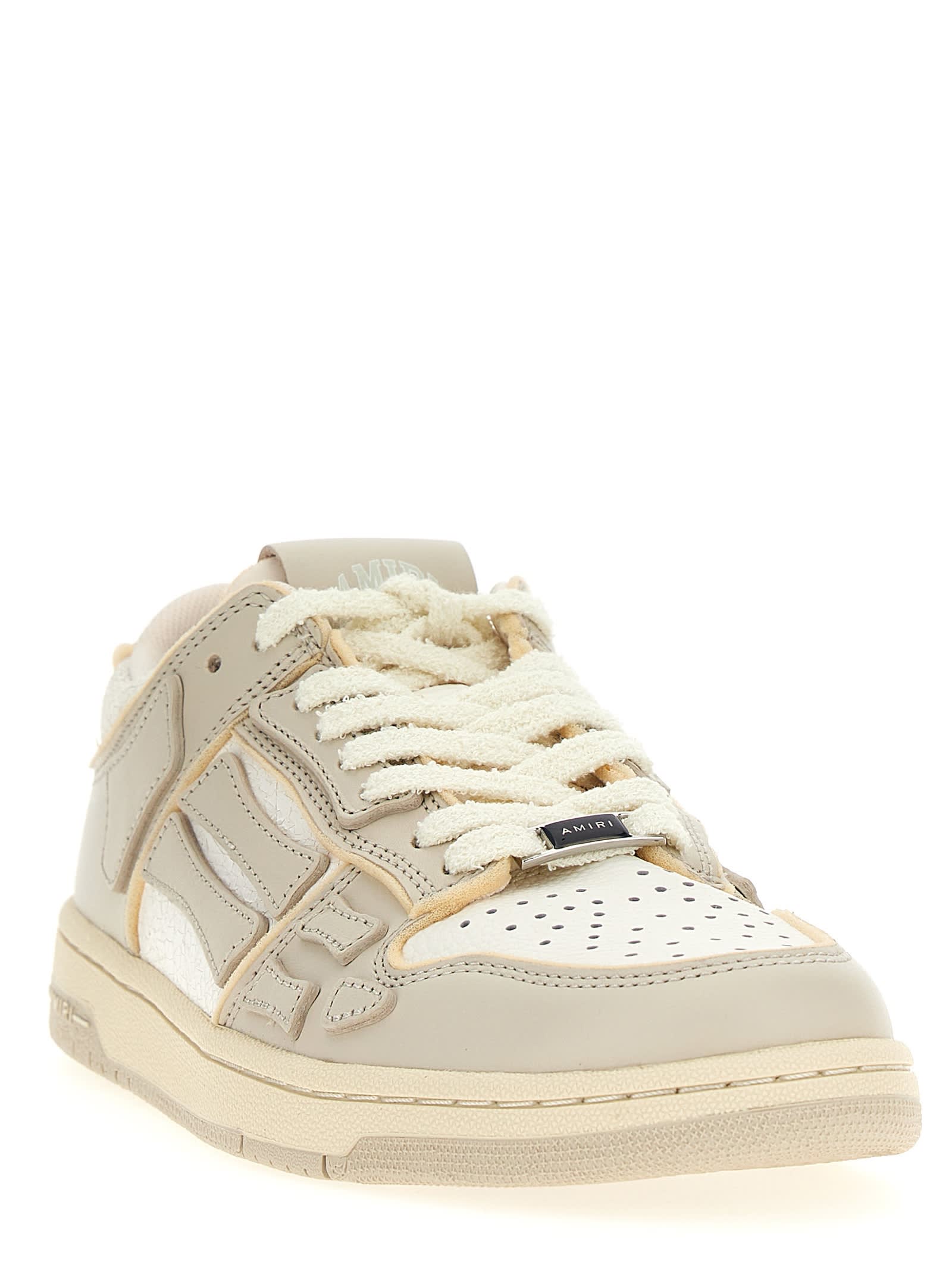 Shop Amiri Collegiate Skel Top Low Sneakers In White