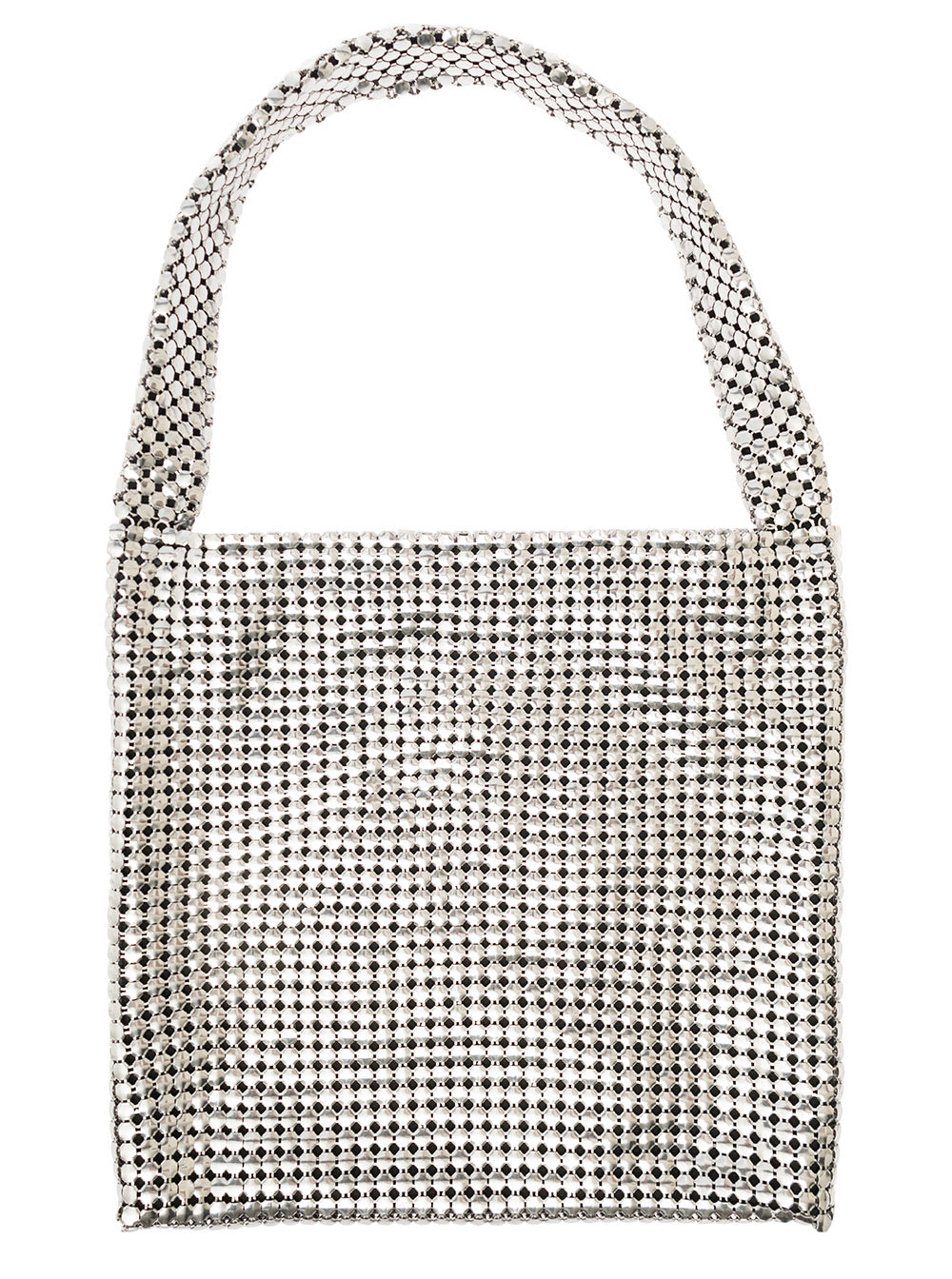 Shop Rabanne Pixel Silver-tone Tote Bag In Metallic Mesh Woman