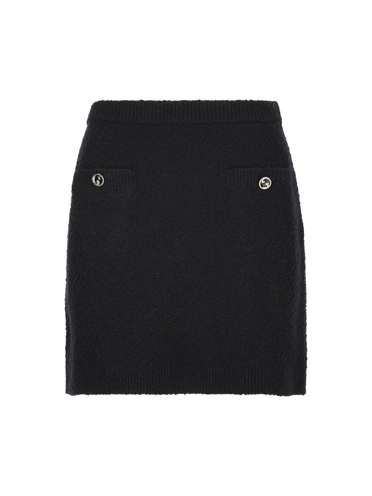 Interlocking G Buttoned Knit Mini Skirt