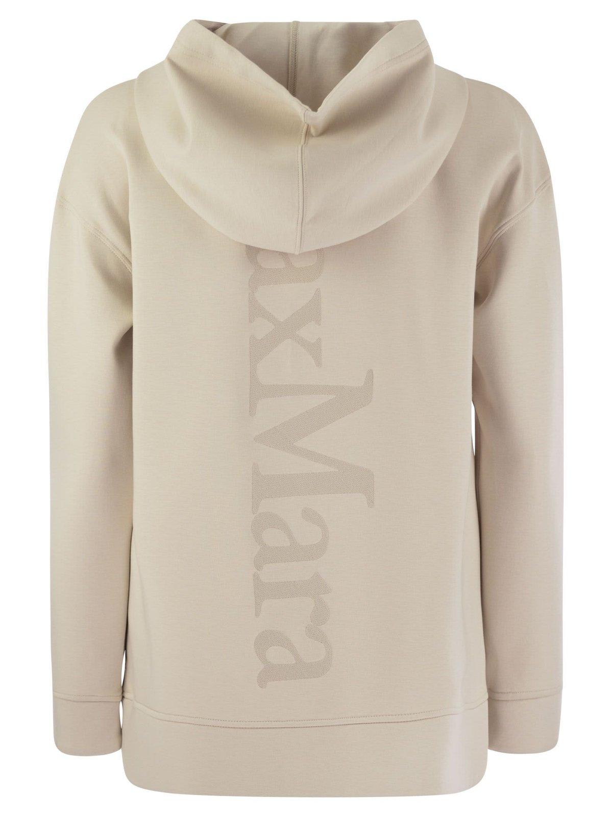 Shop 's Max Mara Zip-up Drawstring Hoodie In White