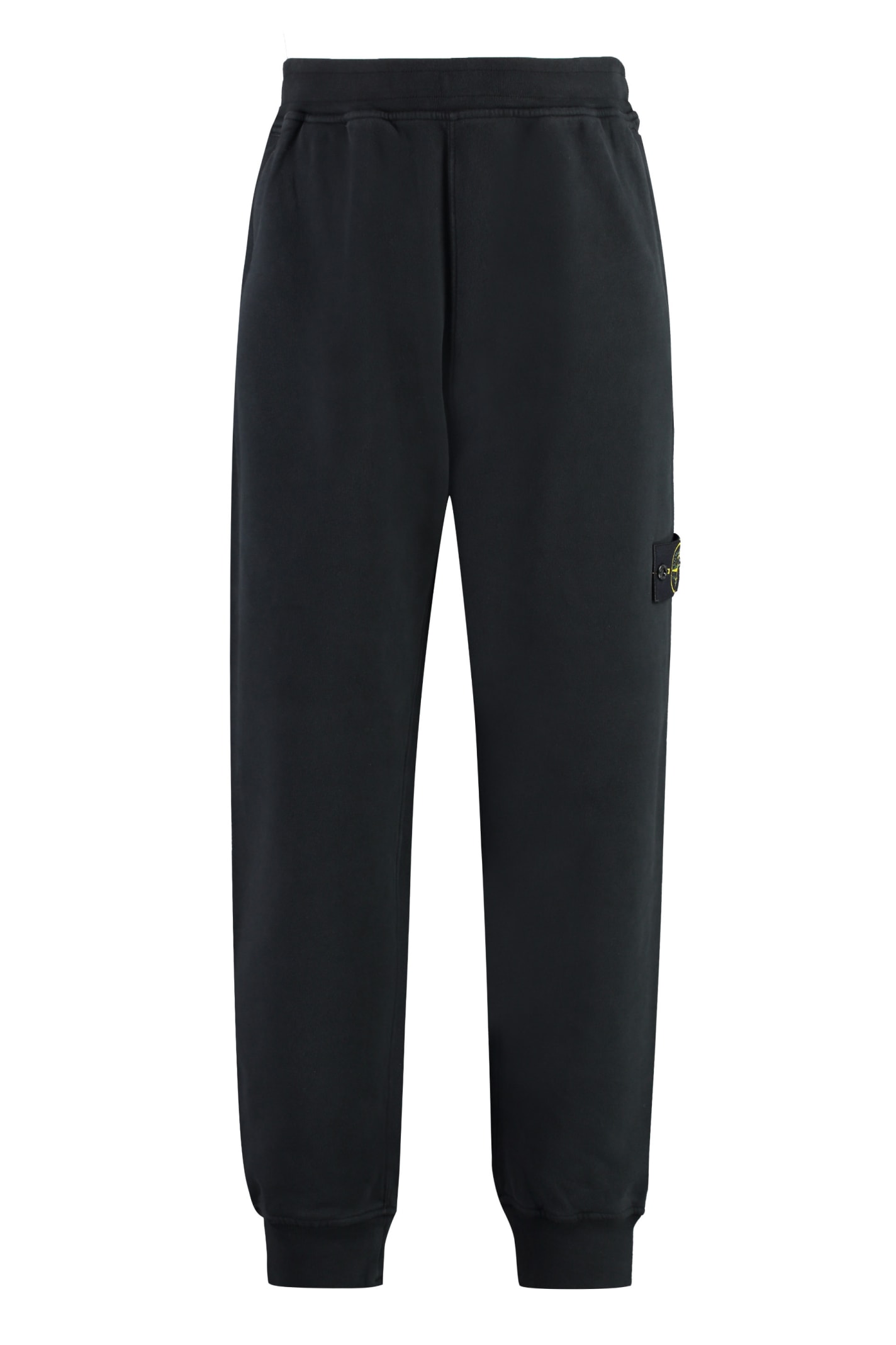 Shop Stone Island Cotton Track-pants In Nero