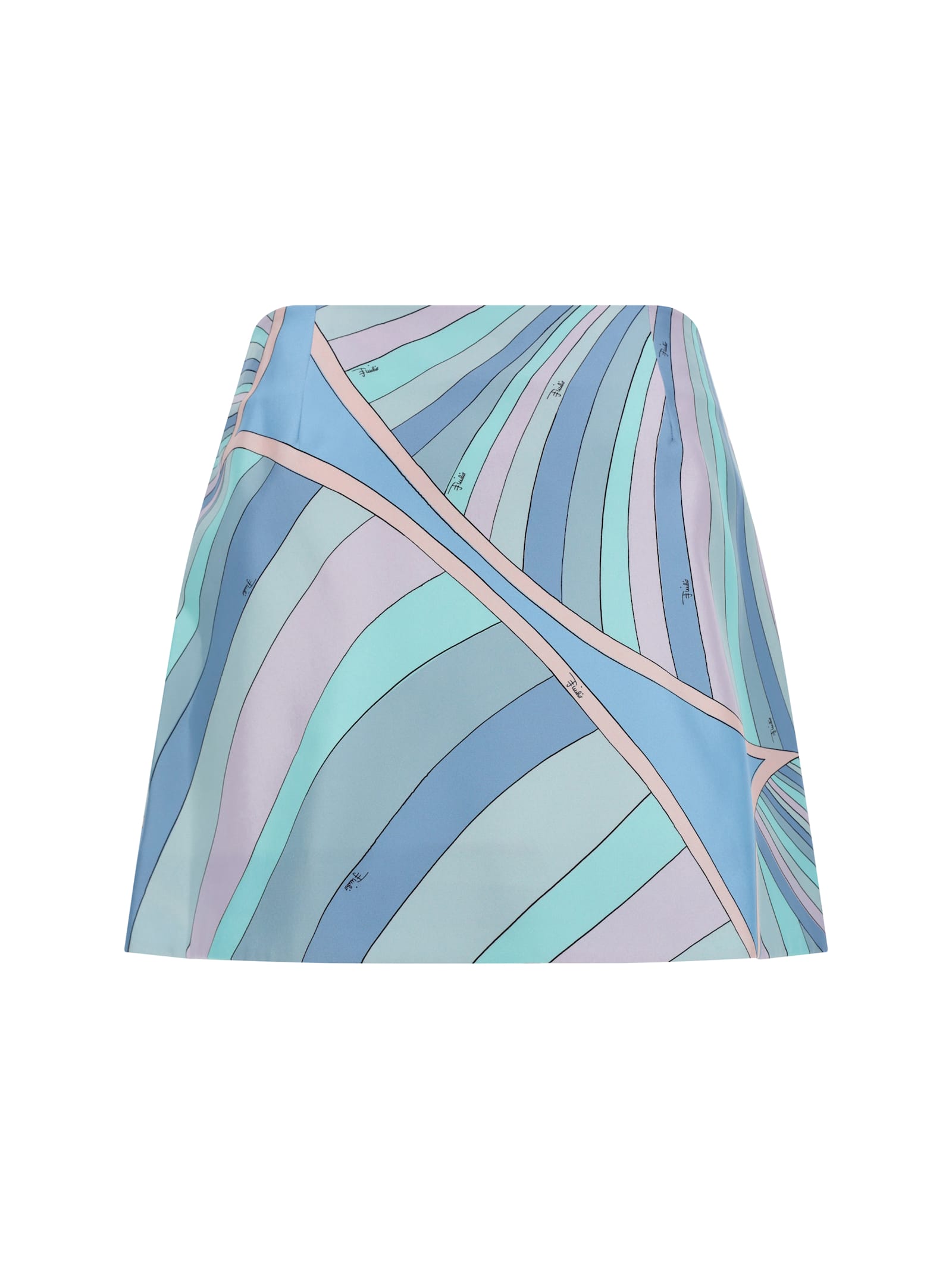 Shop Pucci Mini Skirt In Celeste/rosa