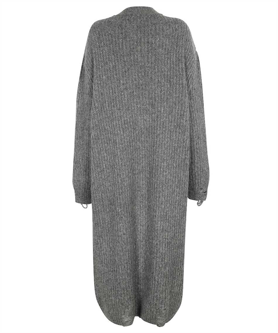 Shop Dsquared2 Long Knitted Cardigan In Heather Grey