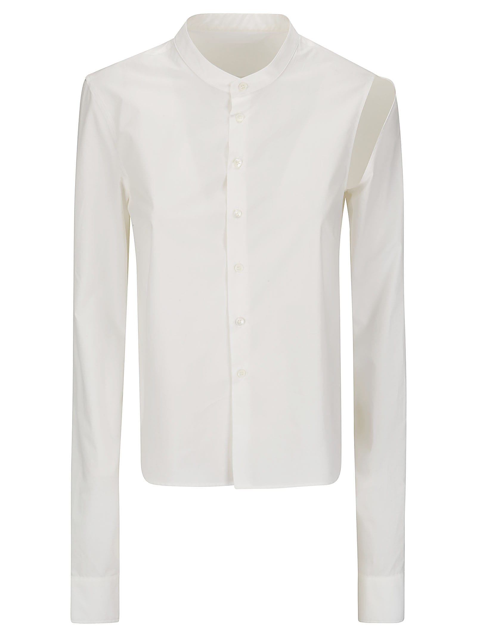 Shop Mm6 Maison Margiela Long-sleeved Shirt In Off White