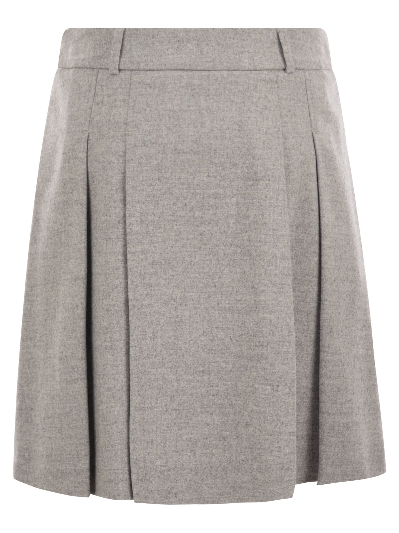 Peserico Women Short Skirt In Wool And Viscose In Grey
