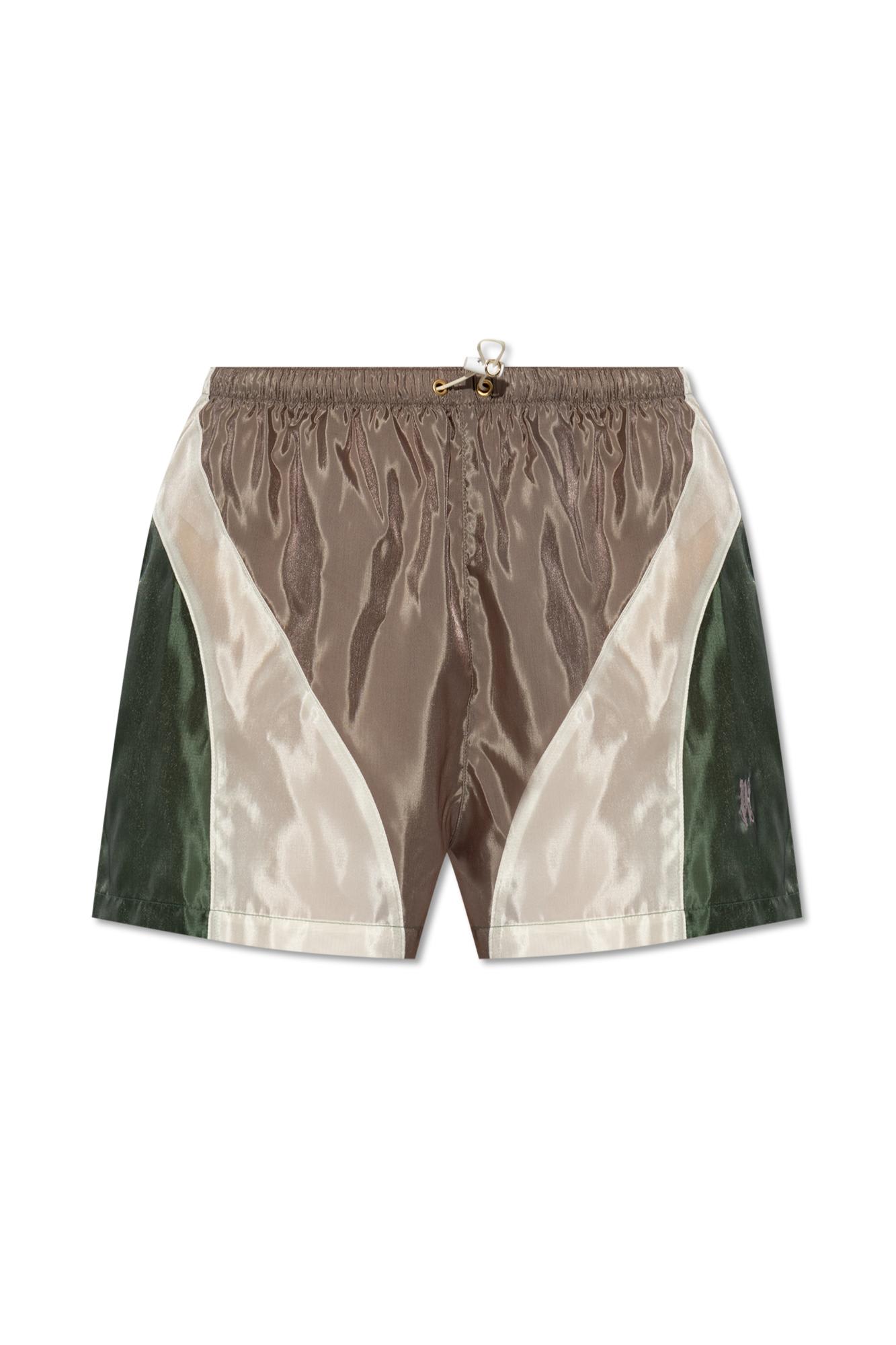 Shop Palm Angels Shorts With Logo In Multicolour