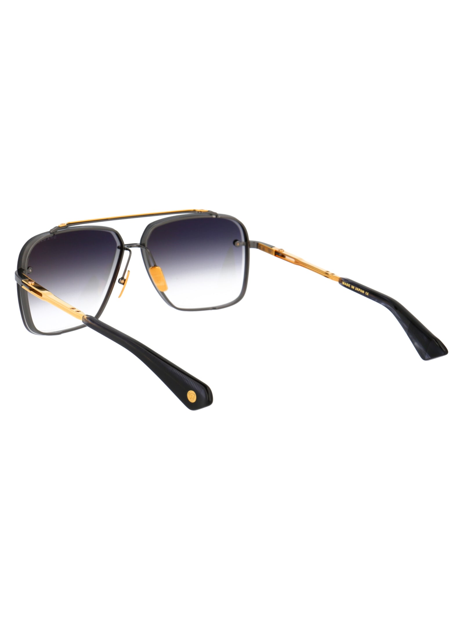 Shop Dita Mach-six Sunglasses In Black Rhodium - Yellow Gold Gradient
