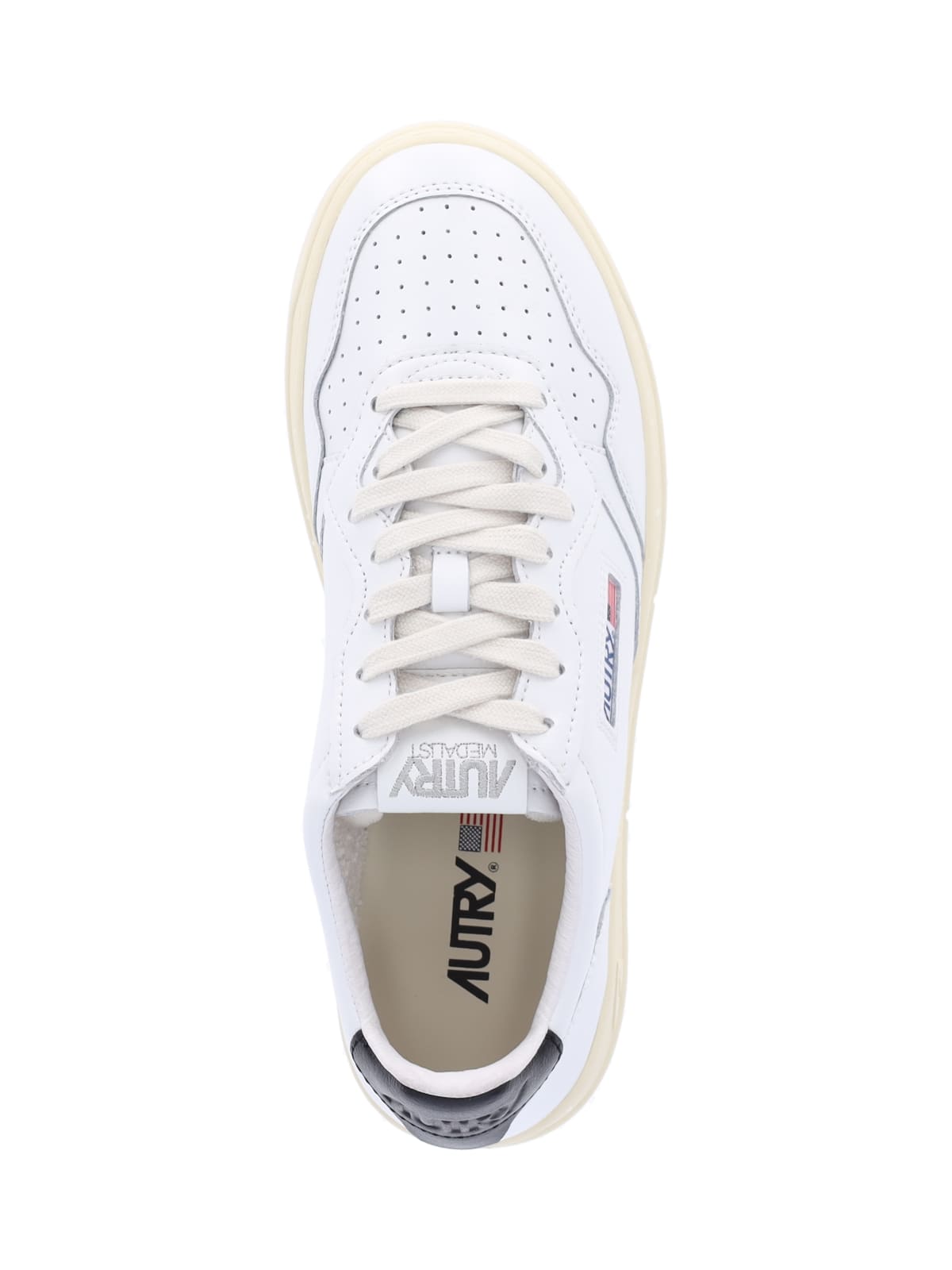 Autry Medalist Sneakers In White And Blue Leather In White