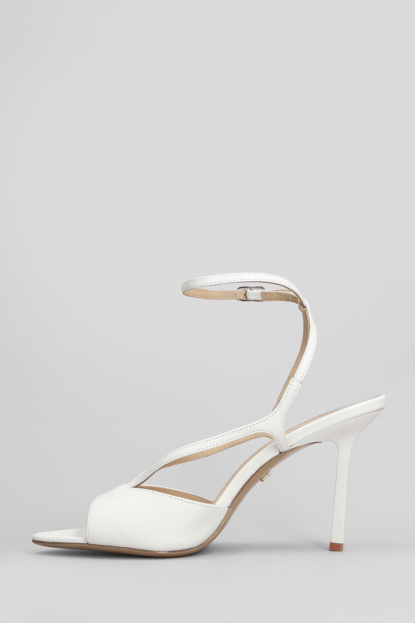 Lola Cruz Streep 95 Sandals In White Leather In White