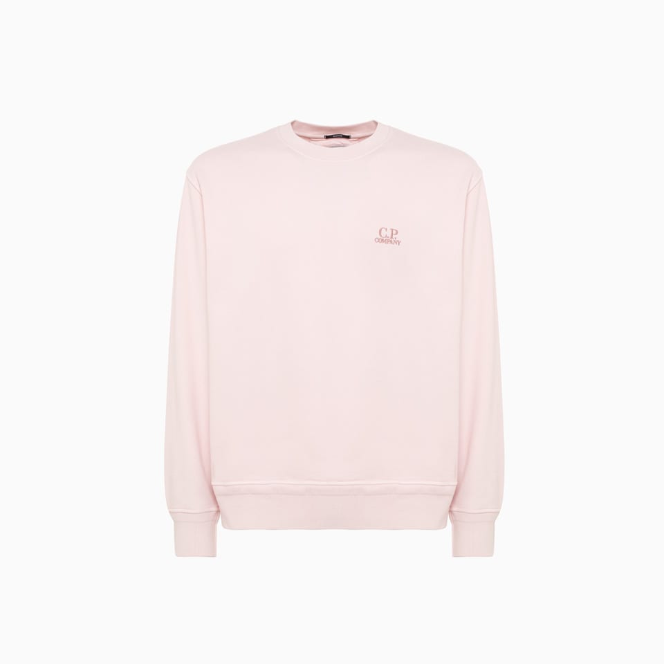 Shop C.p. Company C.p Company Cotton Diagonal Fleece Logo Sweatshirt In Pink