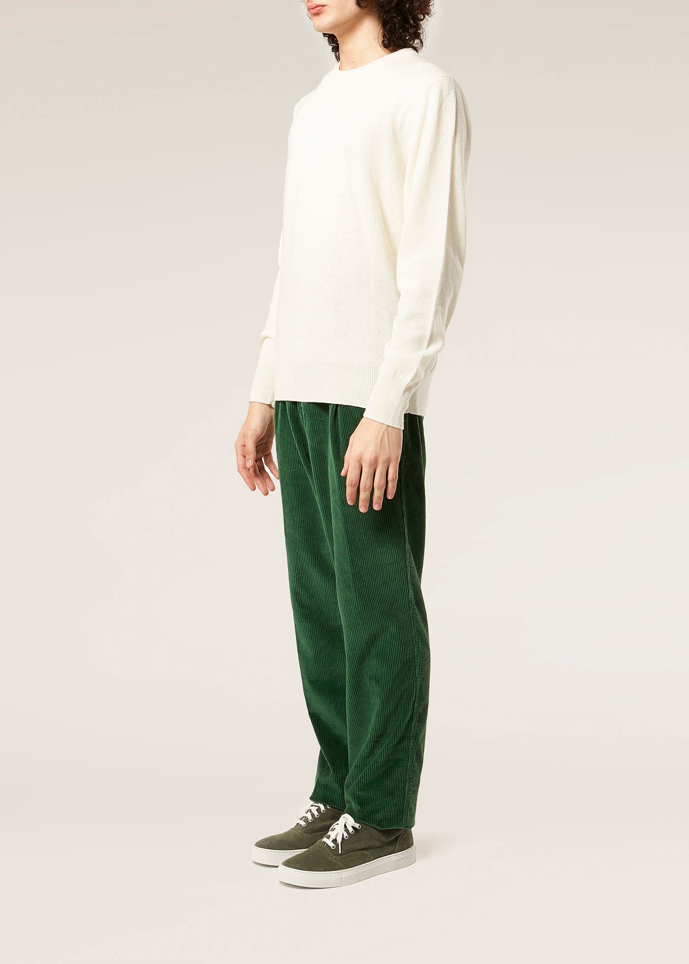 Shop Doppiaa Aantioco Single Pleatd Cotton Corduroy Trousers