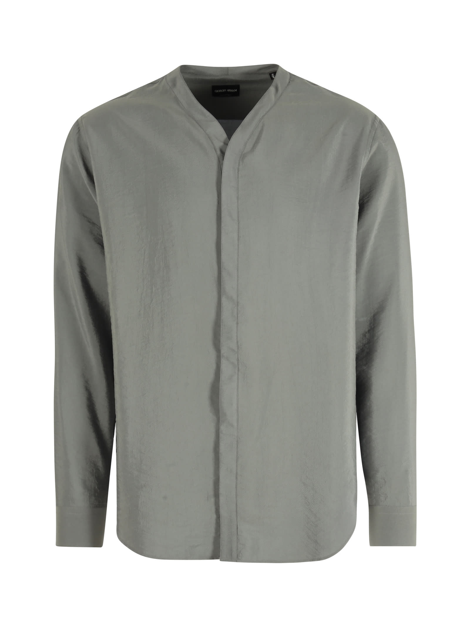 Giorgio Armani Collarless Button-up Shirt