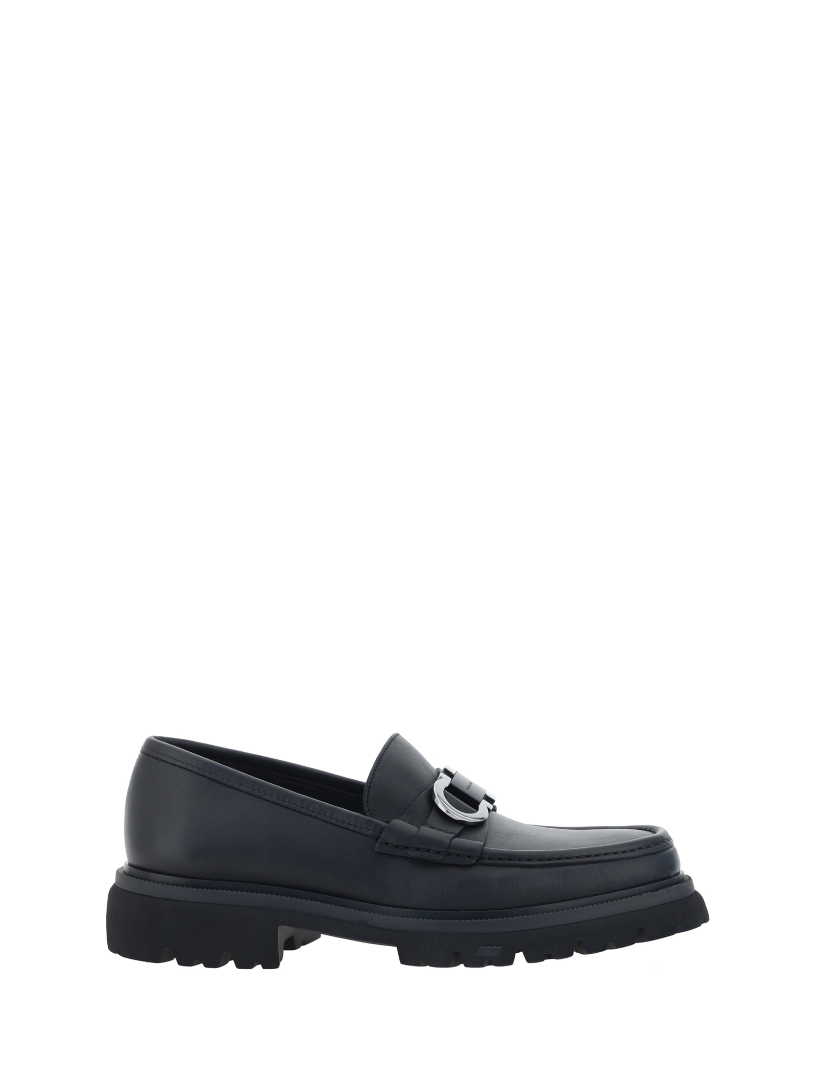 Shop Ferragamo Ornament Loafers In Black