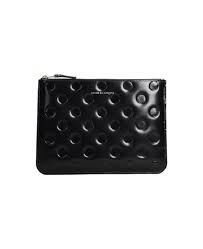 Comme Des Garçons Polka Dots Embossed Wallet In Black