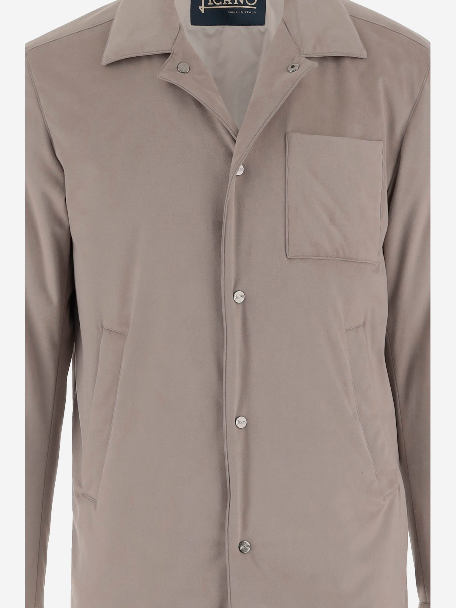 Herno Beige Microfiber Suede Jacket In Brown