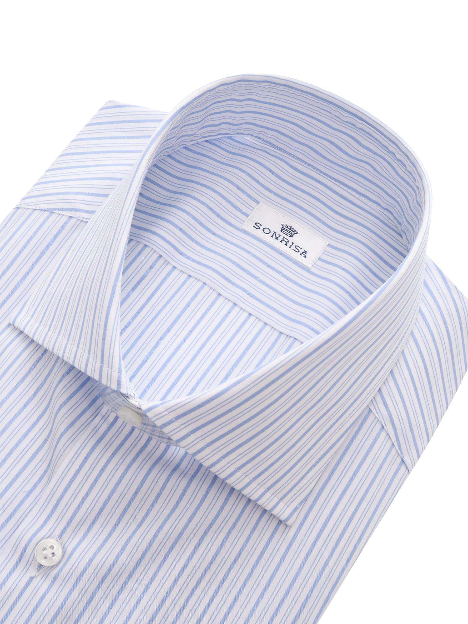 Sonrisa Striped Cotton Shirt In Blue