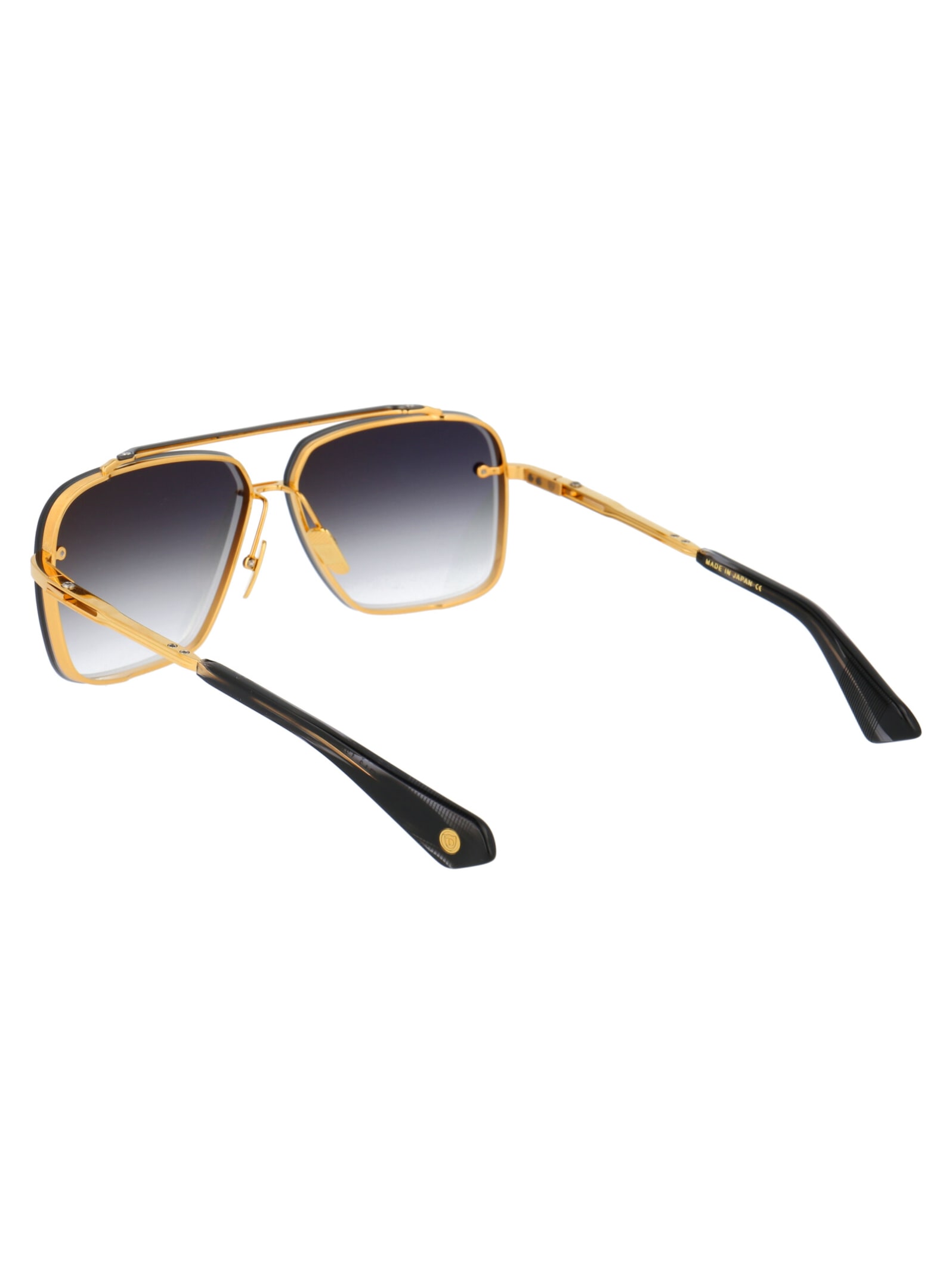 Shop Dita Mach-six Sunglasses In Yellow Gold - Black Rhodium