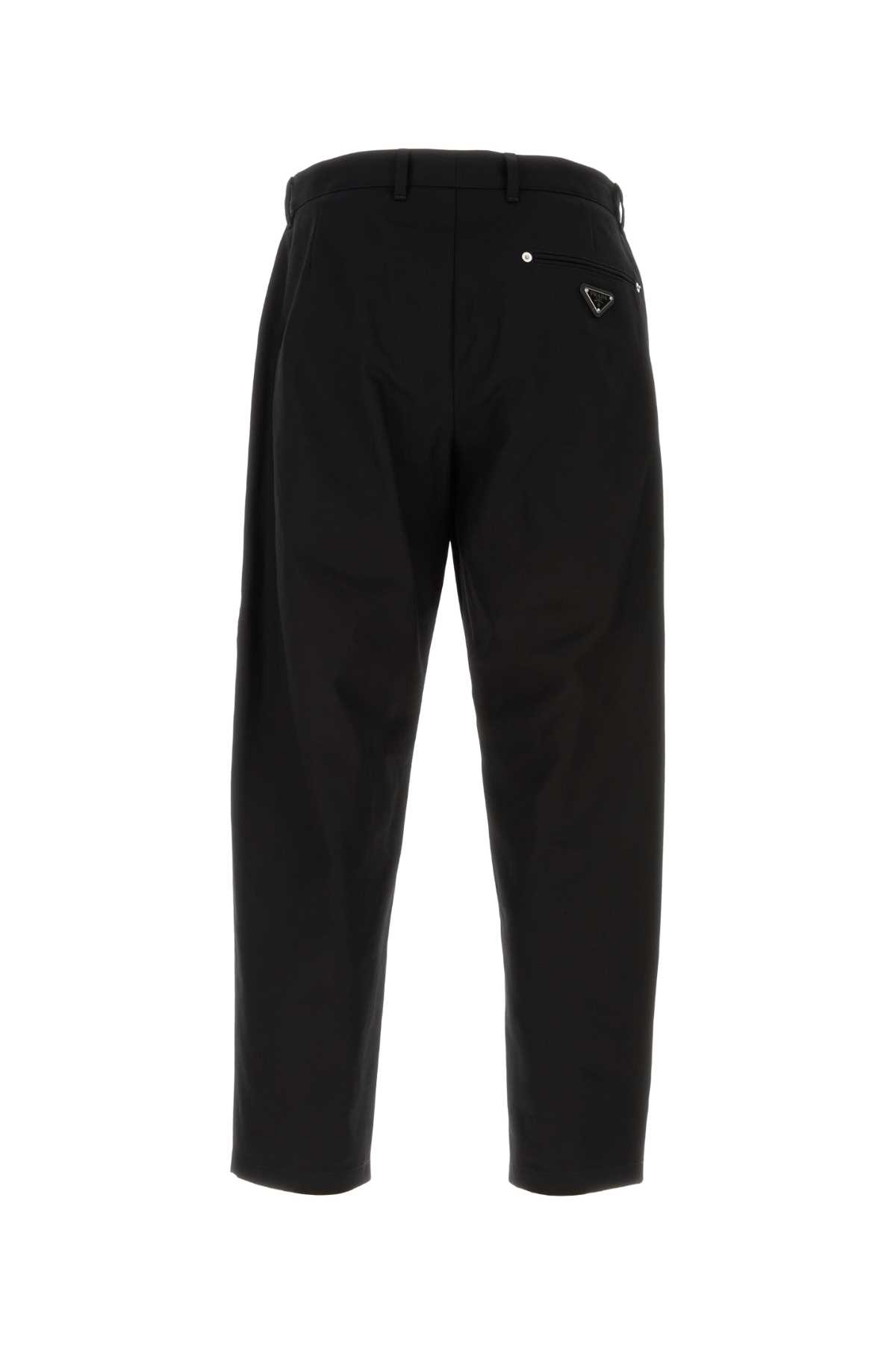 Shop Prada Black Drill Pant In Nero