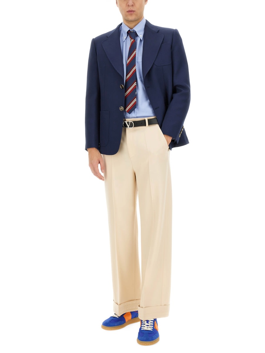 Valentino Virgin Wool Pants In Neutral