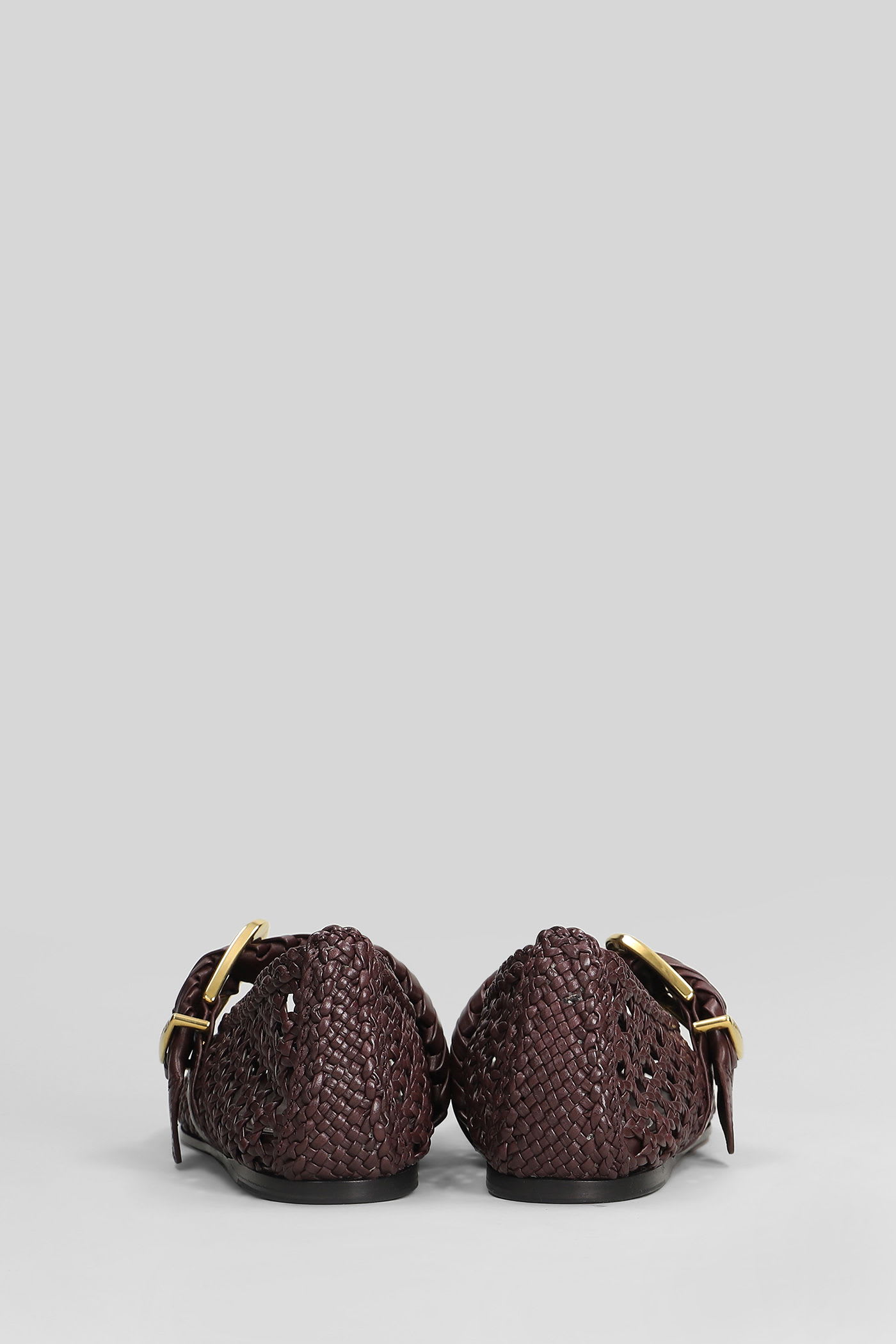 Zimmermann Helix Ballet Flats In Bordeaux Leather In Burgundy