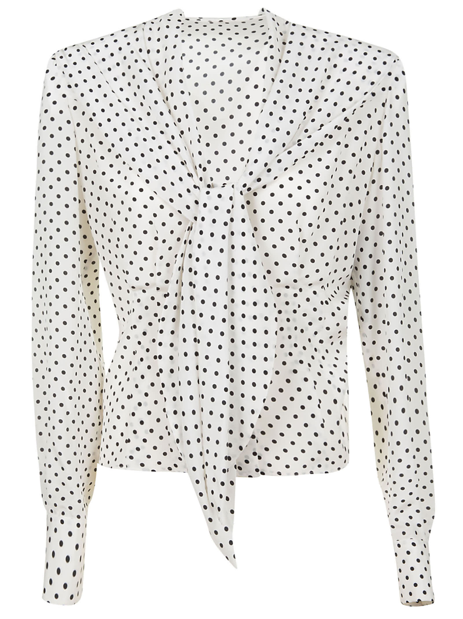 Dolce & Gabbana Polka-dot Printed Shirt In Black/white